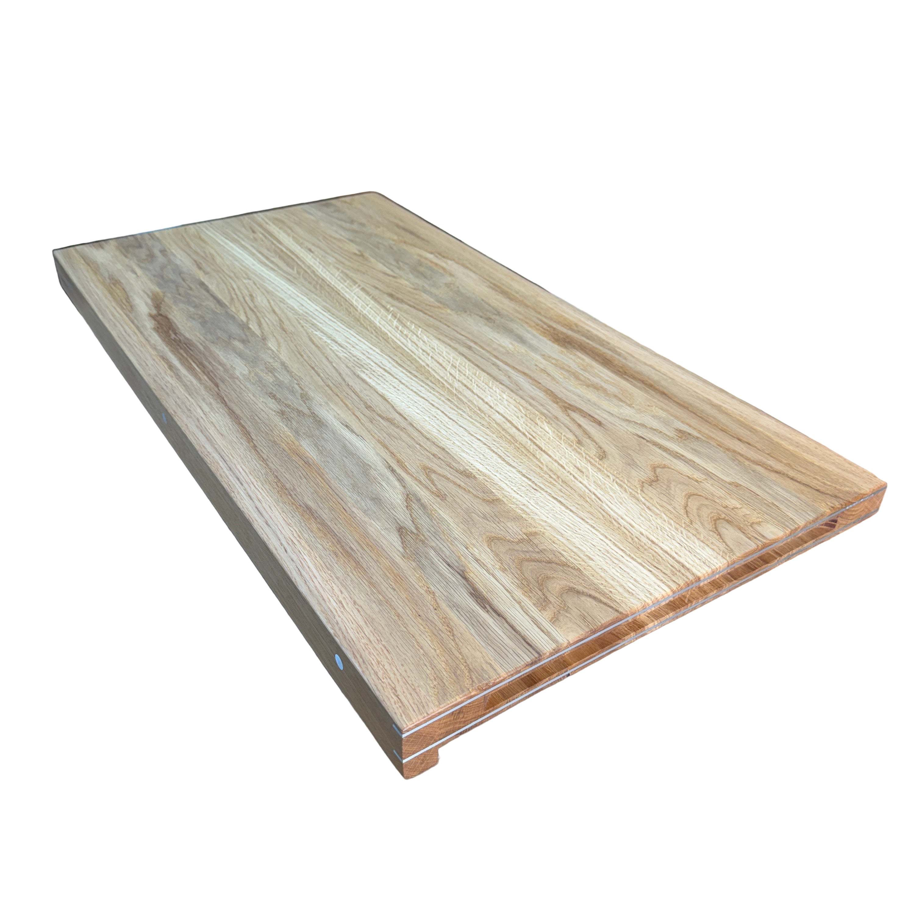 OUTLET 'Forefront' cutting board with leading edge. 80 x 42 cm. Oak and aluminum