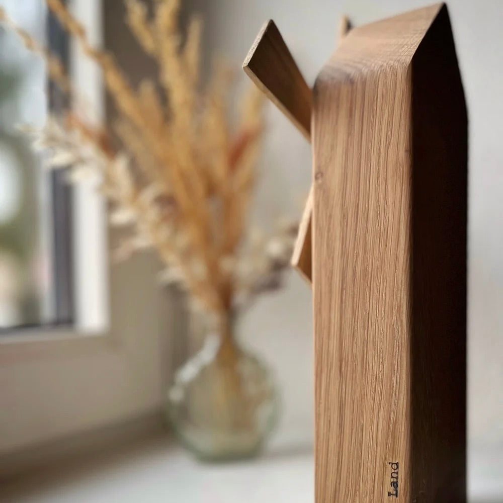 Moulin à vent « Notre Pays » – fabriqué à la main en chêne ou en noyer avec des détails en laiton