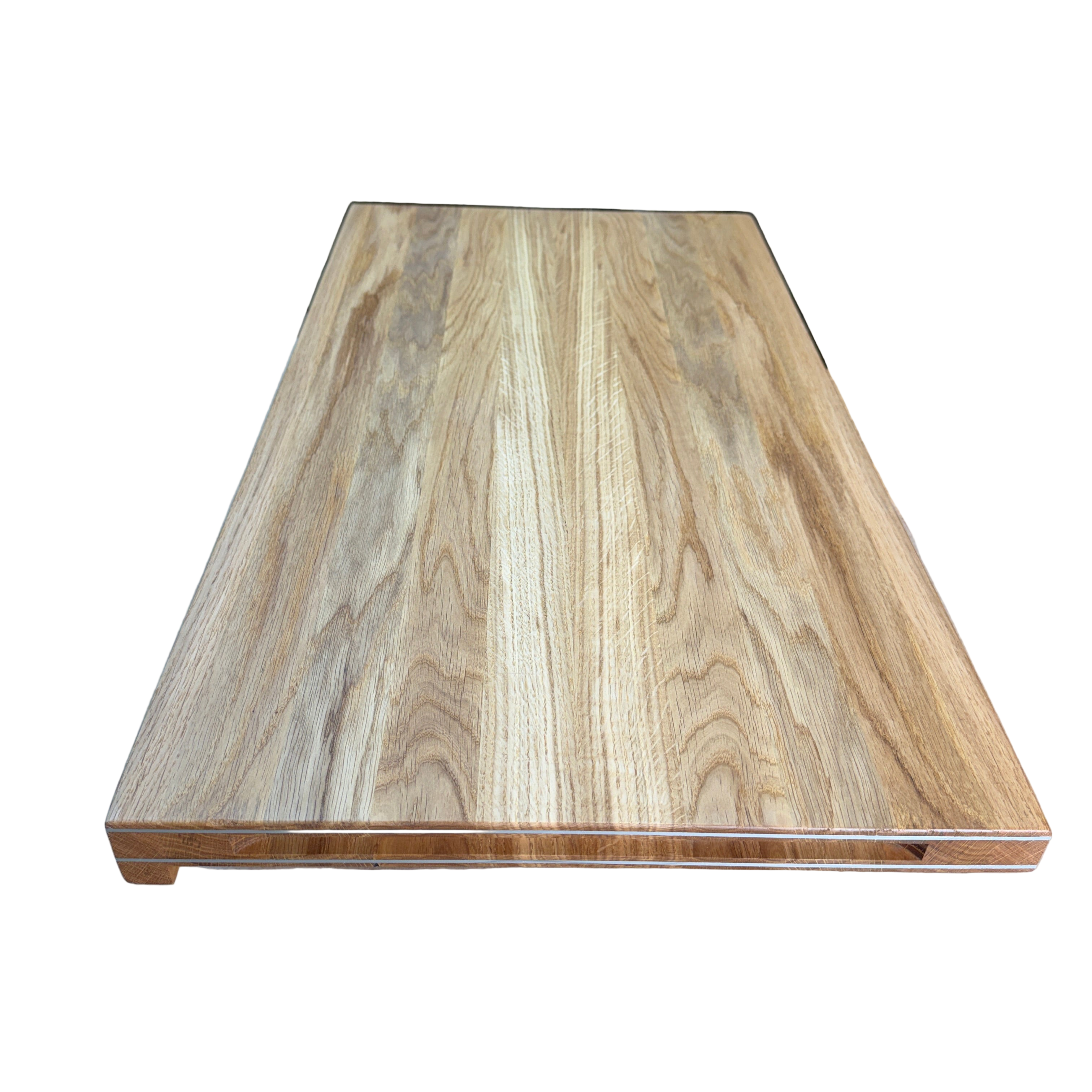 OUTLET 'Forefront' cutting board with leading edge. 80 x 42 cm. Oak and aluminum