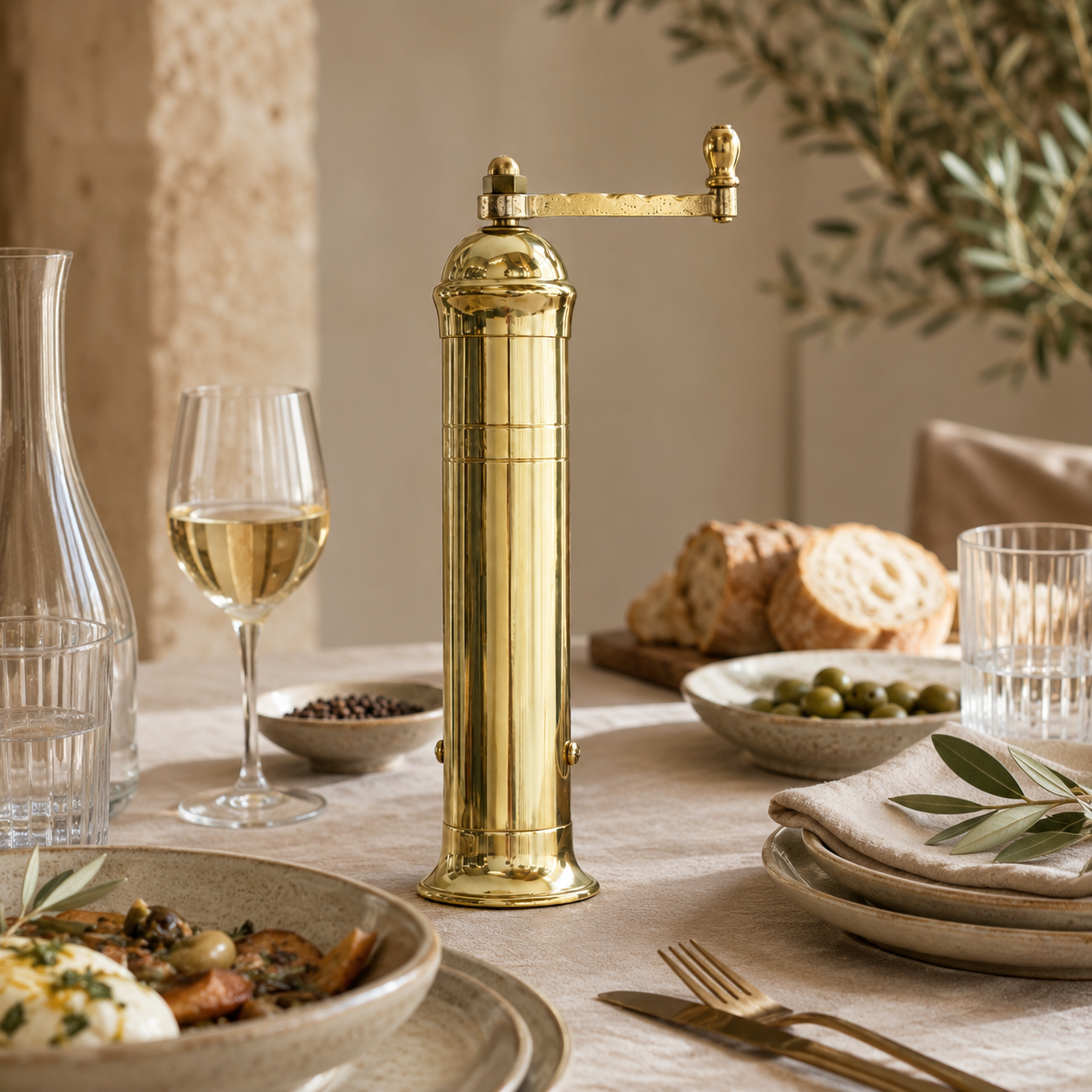 Large brass mill - large brass pepper mill 25 cm.