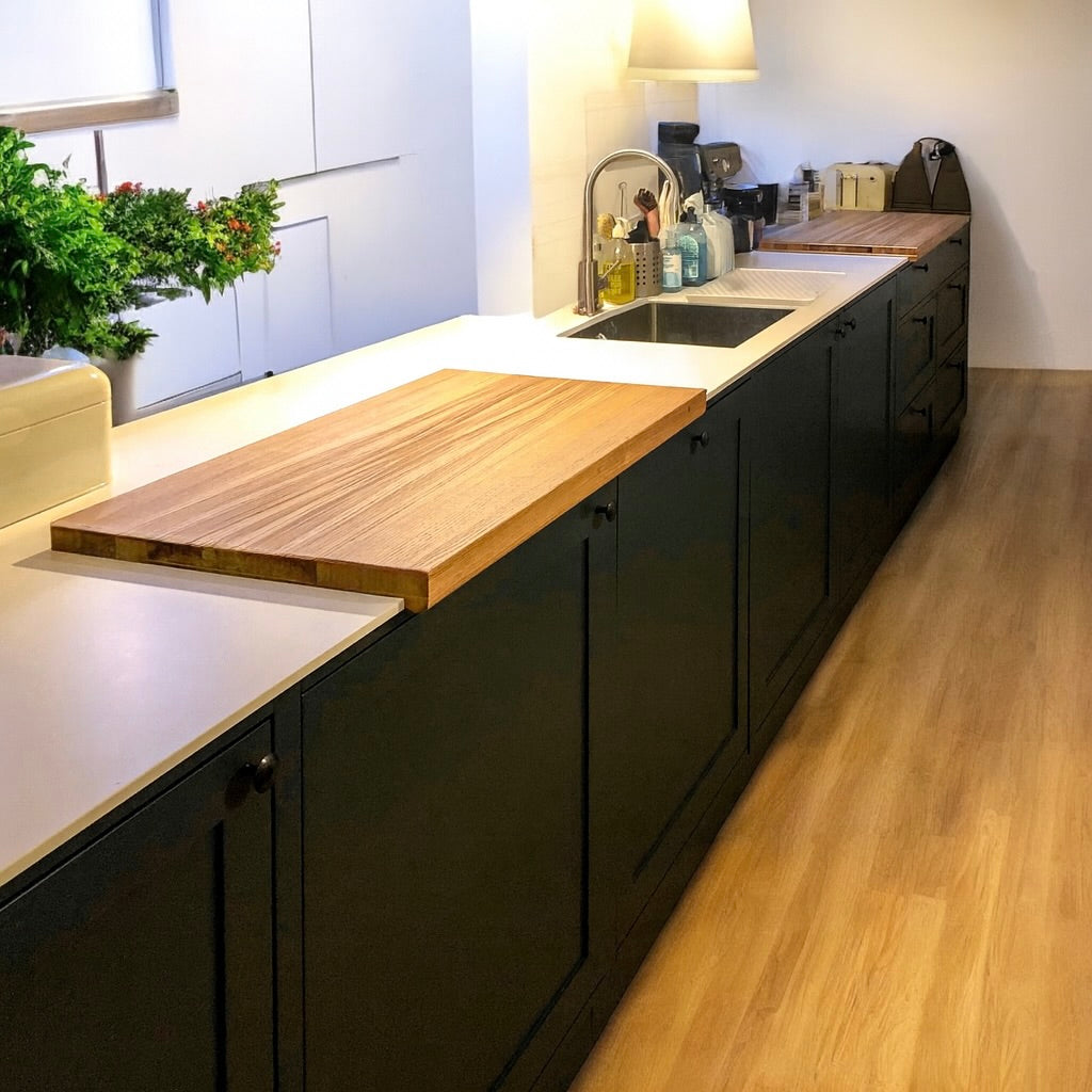 Leading Edge - cutting board with wooden front edge