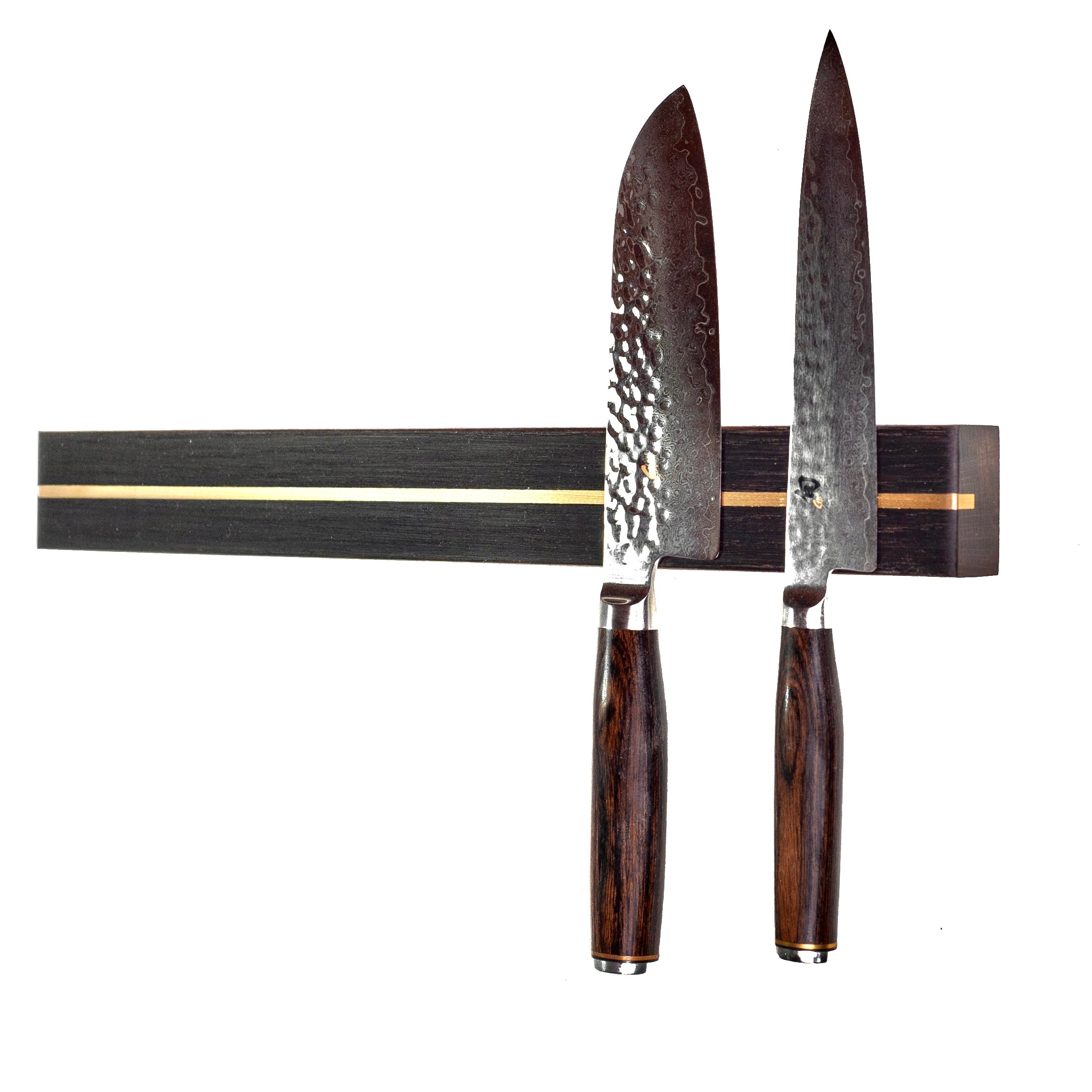 Rune - Jakobsen Woodworks 'Split' knivmagnet med messingdetaljer - længder fra 30 - 80 cm Røget egetræ_4