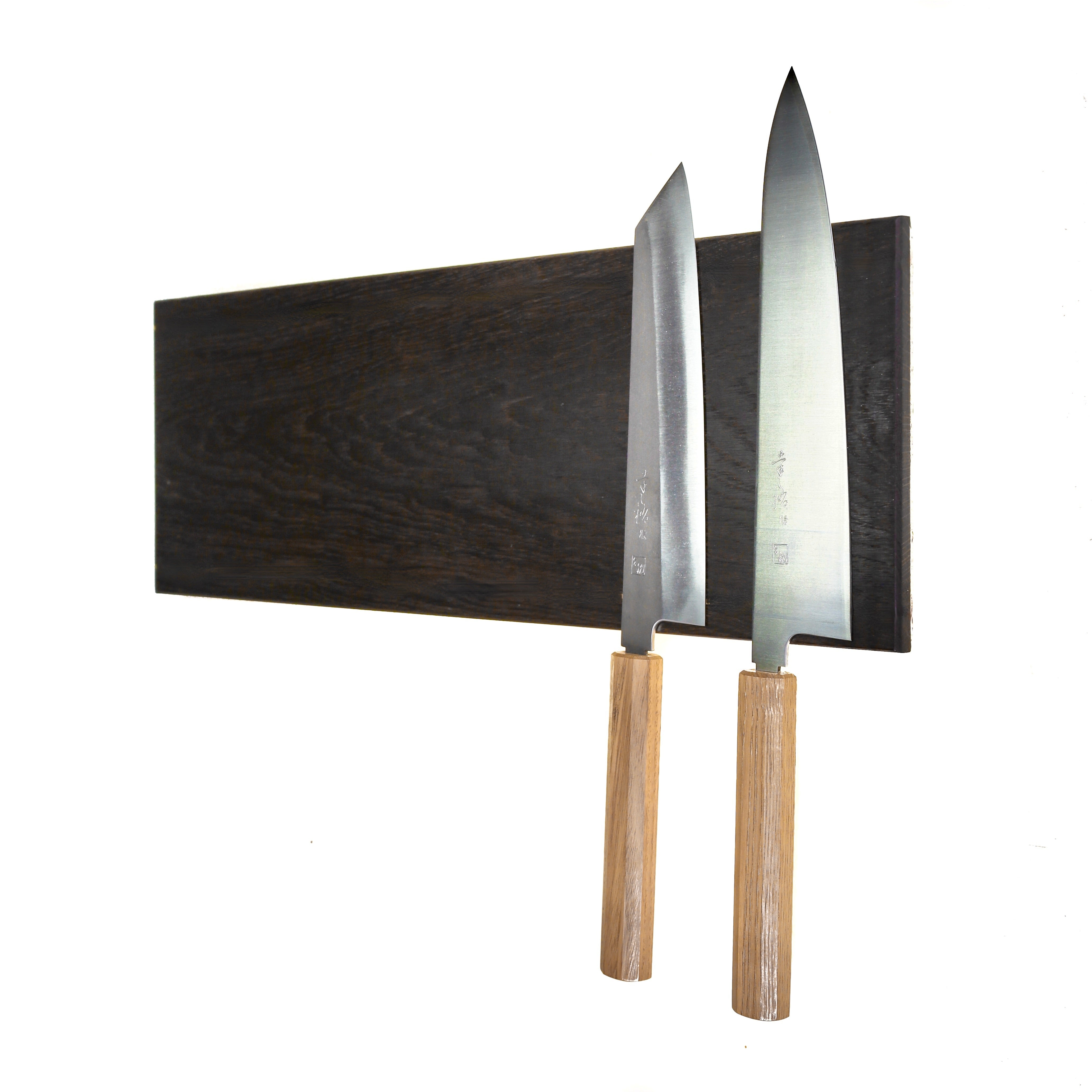 'Wide and Black' - black stained knife rail in 10, 15 or 20 cm width and length between 30 - 80 cm