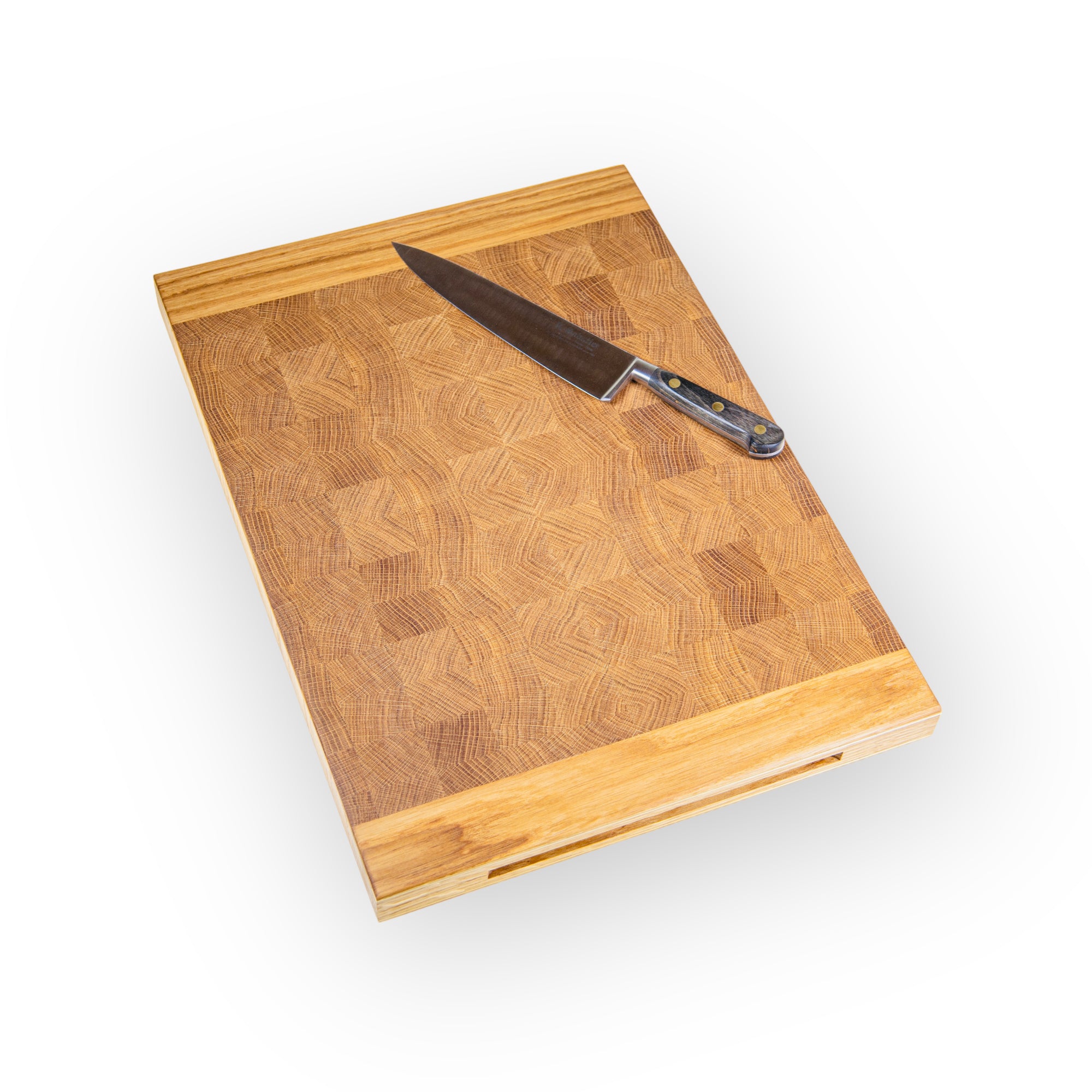 Køb 'Chefs board' skærebræt med kerne i endetræ og messingdetaljer 40x30x5 cm_5 fra Rune - Jakobsen Woodworks hos os