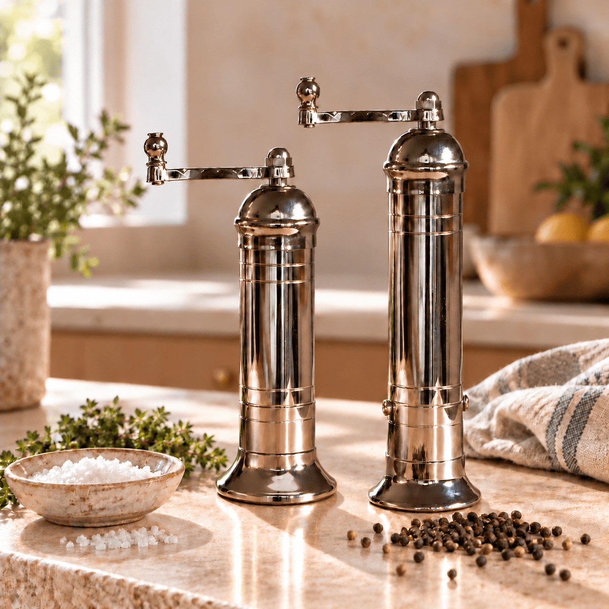 Alexander Classic Chrome Mill – forkromet salt- og peberkværn, 20 og 23 cm