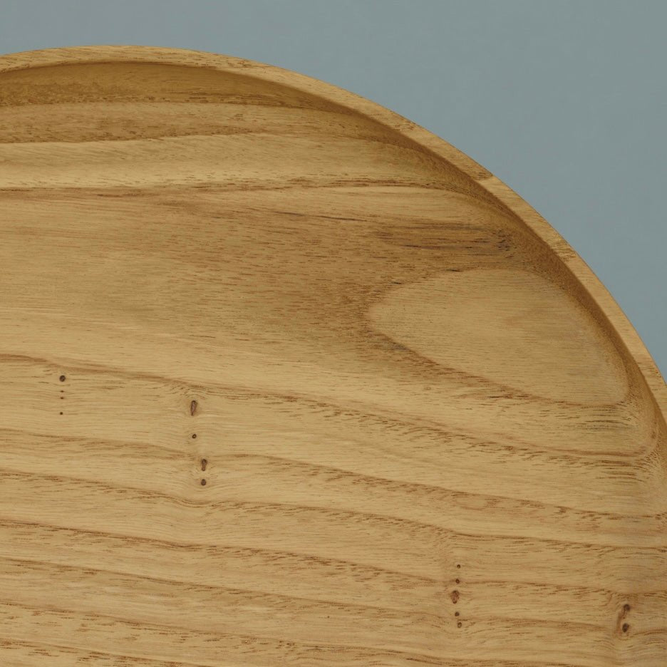 Matsuda ‘Bon Plate’ - hånddrejet japansk bakke i kastanjetræ 24 cm_4