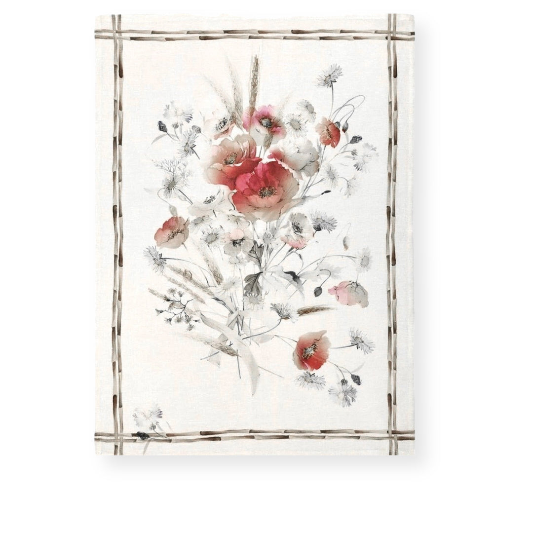 Tessitura Toscana Telerie 'Coquelicot rosa' hør viskestykke _1