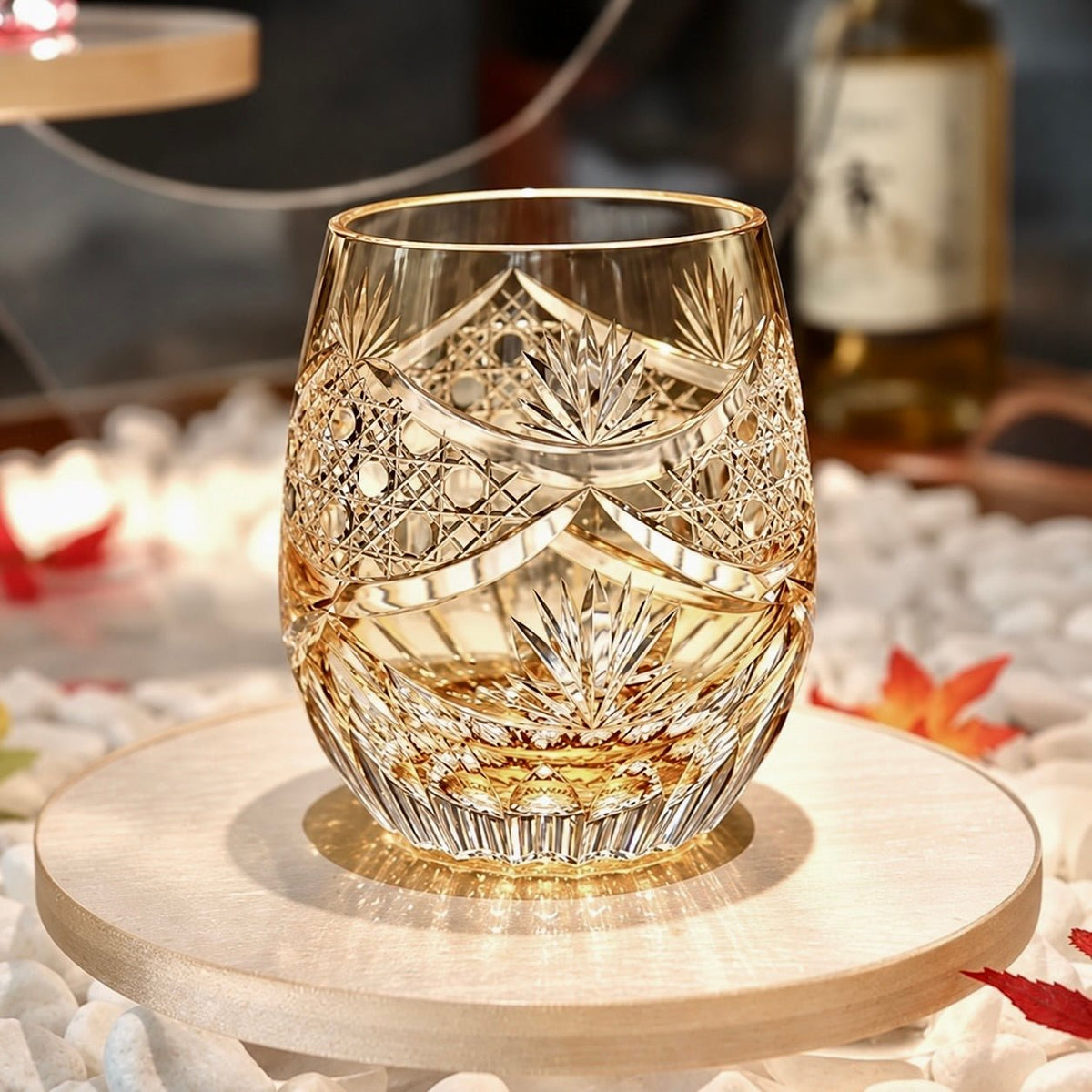 Preordine: Evening Lull, giallo – bicchiere da whisky Edo Kiriko di Junichi Nabetani