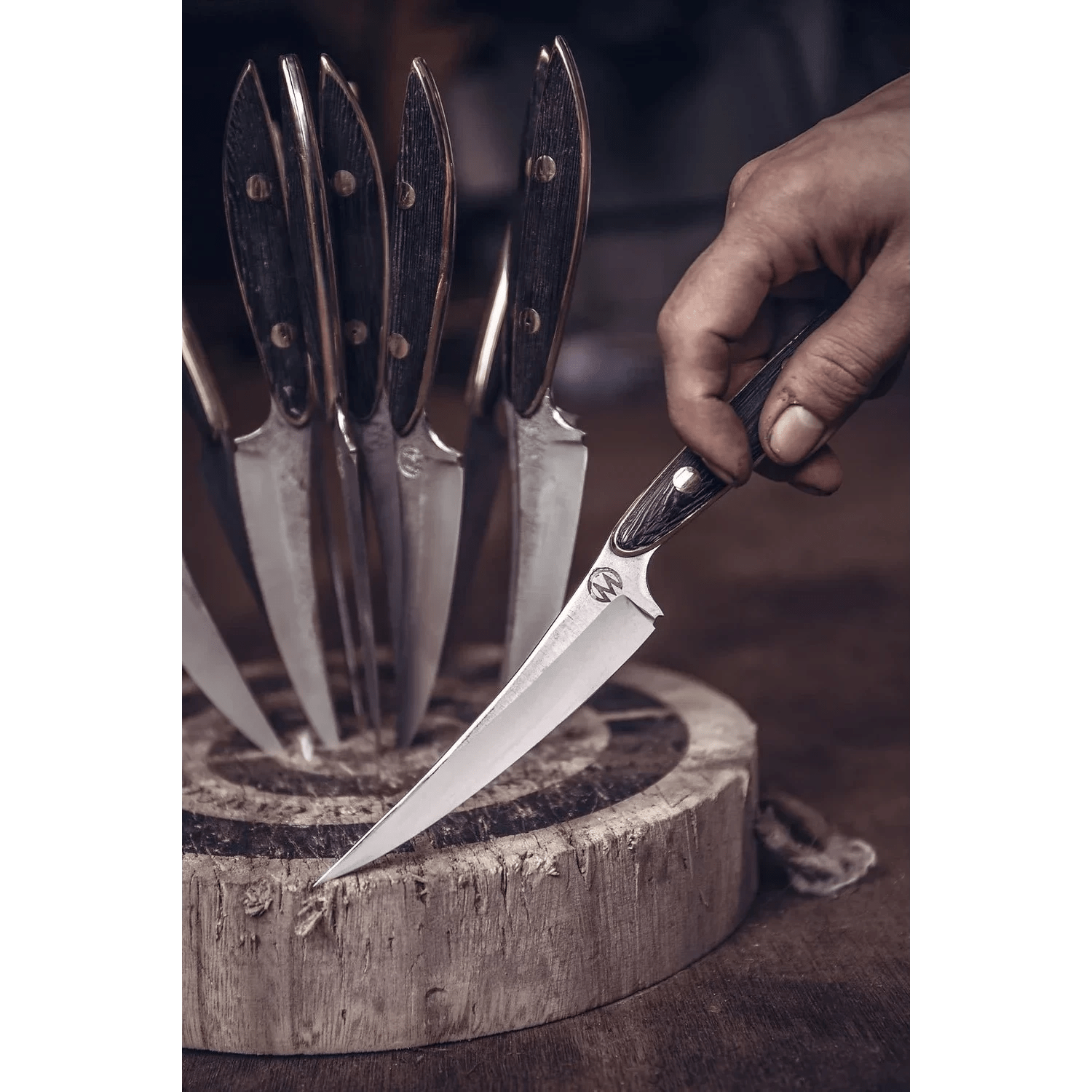 'Moustache Steak' - sæt á 4 stk._ _ _ _MKN/MSTC/STEAK/3678/014. Steakknive by M_Knives