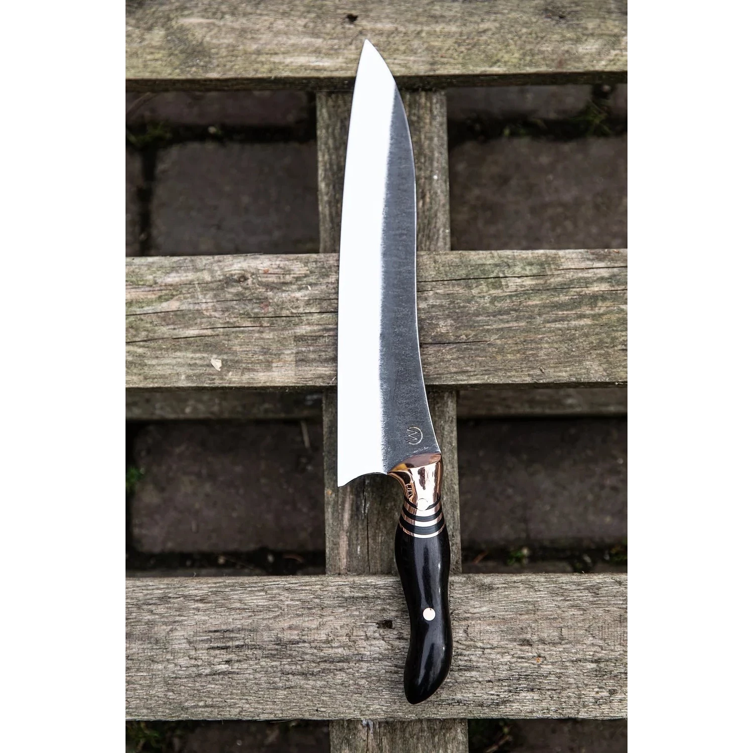 Gyuto køkkenknive fra M_Knives. 'Moustache Copper Slayer' Gyuto køkkenkniv _MKN/MSTC/GYUTO/3686/01
