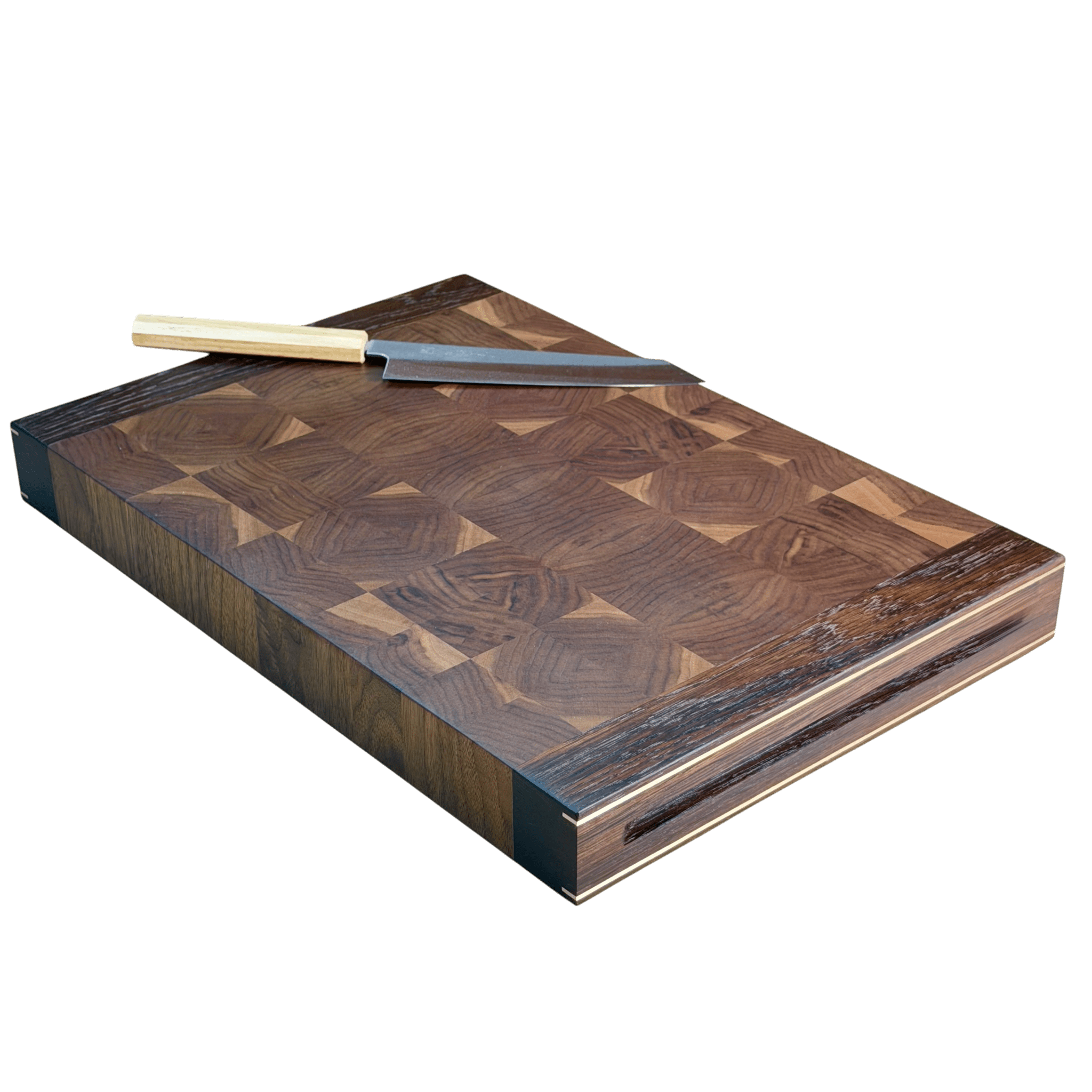 Rune - Jakobsen Design Chefs Board. 5 cm tykt skærebræt med kerne i endetræ og retvendt håndgreb med messingdetaljer. Størrelser fra 40x30 cm - 60x40 cm 50x35x5 cm Skærebrætter_9