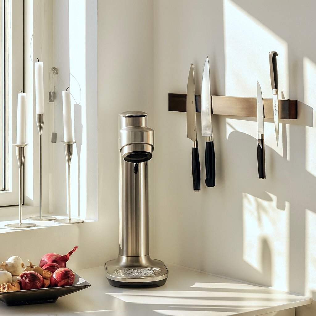 Rune - Jakobsen Design Leather protected - smal knivmagnet i længder fra 20 - 80 cm med italiensk læderfront. 20 cm Knivskinner_1