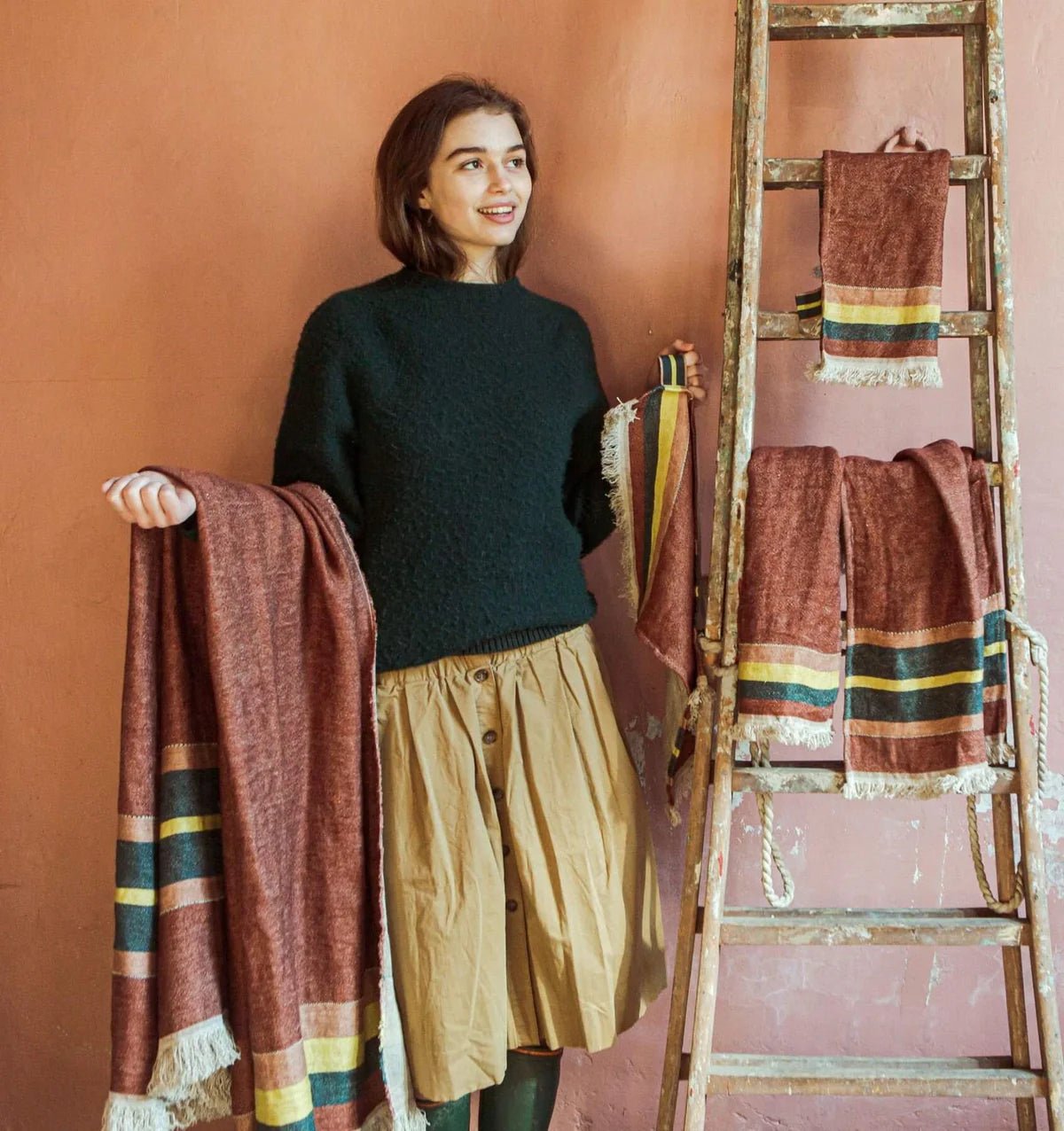 Rune - Jakobsen Design Old Rose - hørhåndklæde 110x180cm Badehåndklæder_3