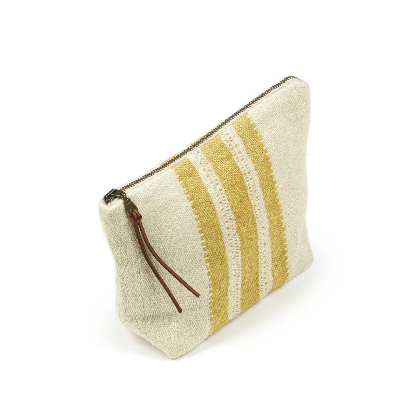 Rune - Jakobsen Design Pouch - små håndtasker i hør, 16x23 cm Mustard Stripe Pouches_2