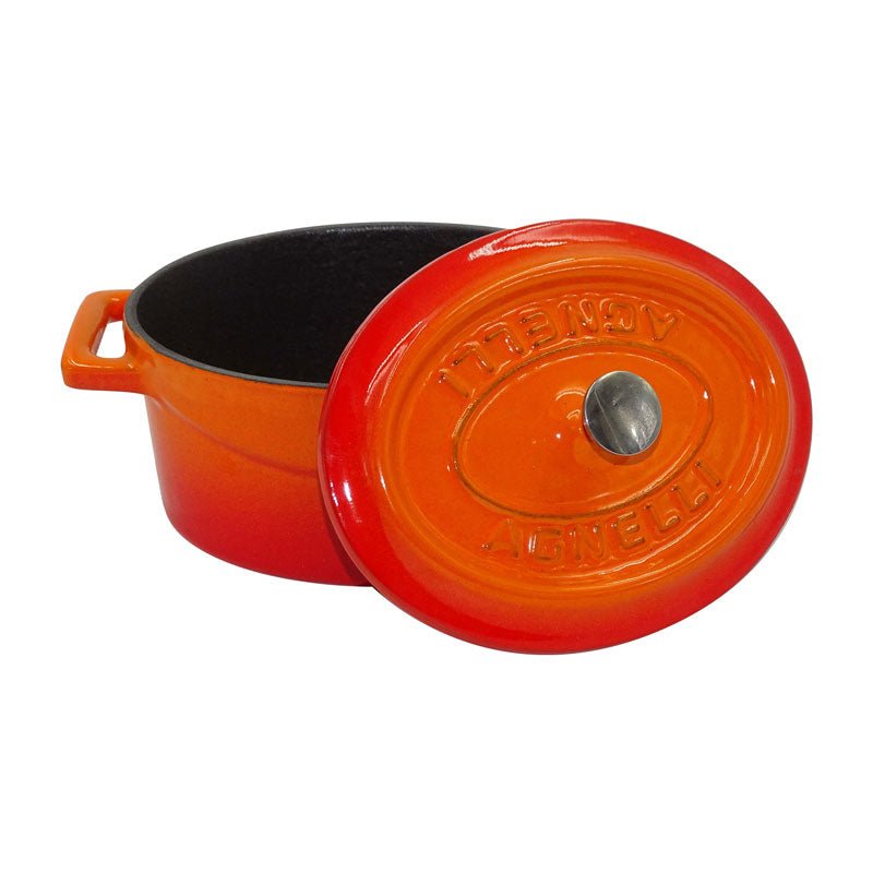 Rune - Jakobsen Design Stor oval emaljeret støbejernsgryde med låg. Diameter 29x22 cm Braisseringsgryde_3