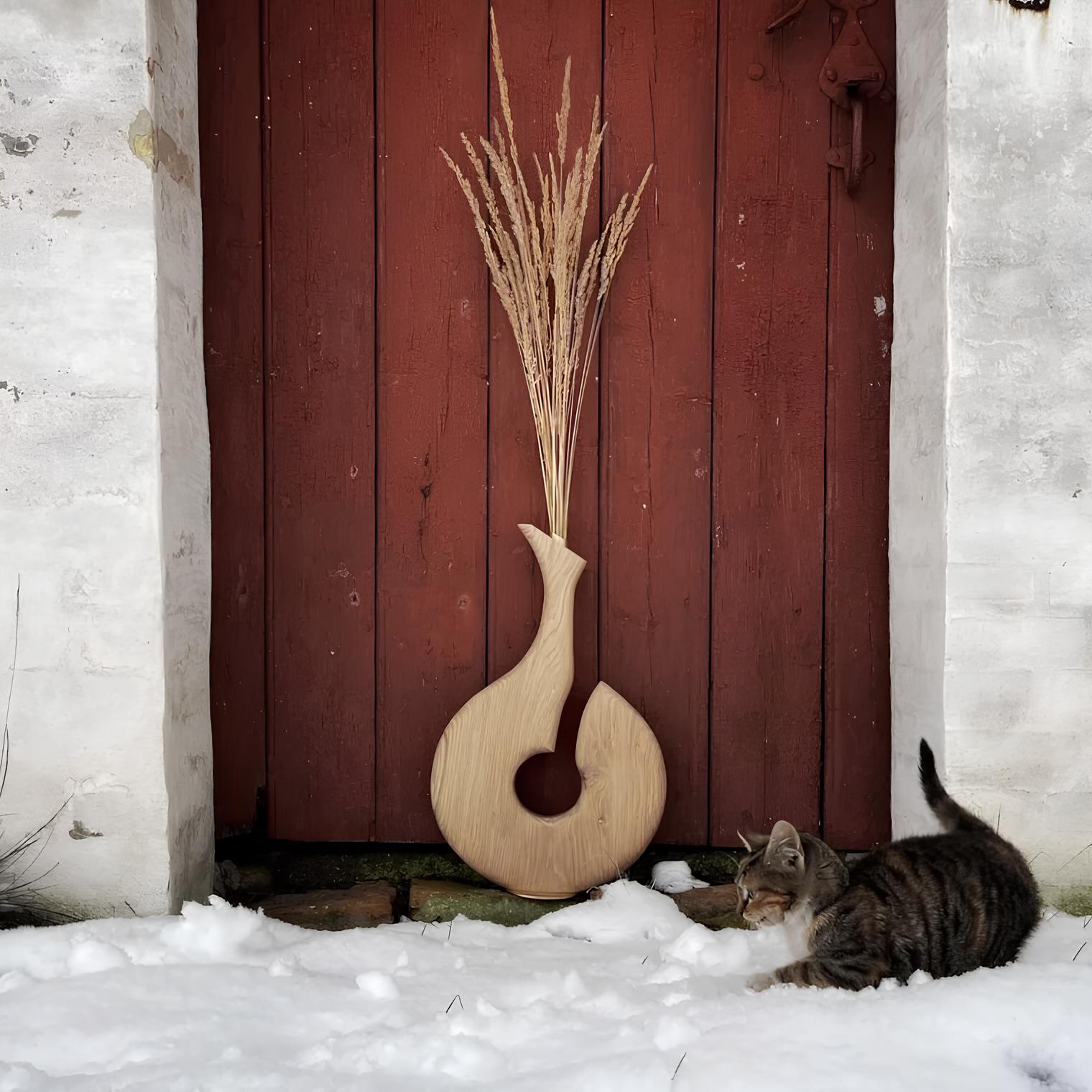 Rune - Jakobsen Design Swan Vase i massiv eg Vaser_2