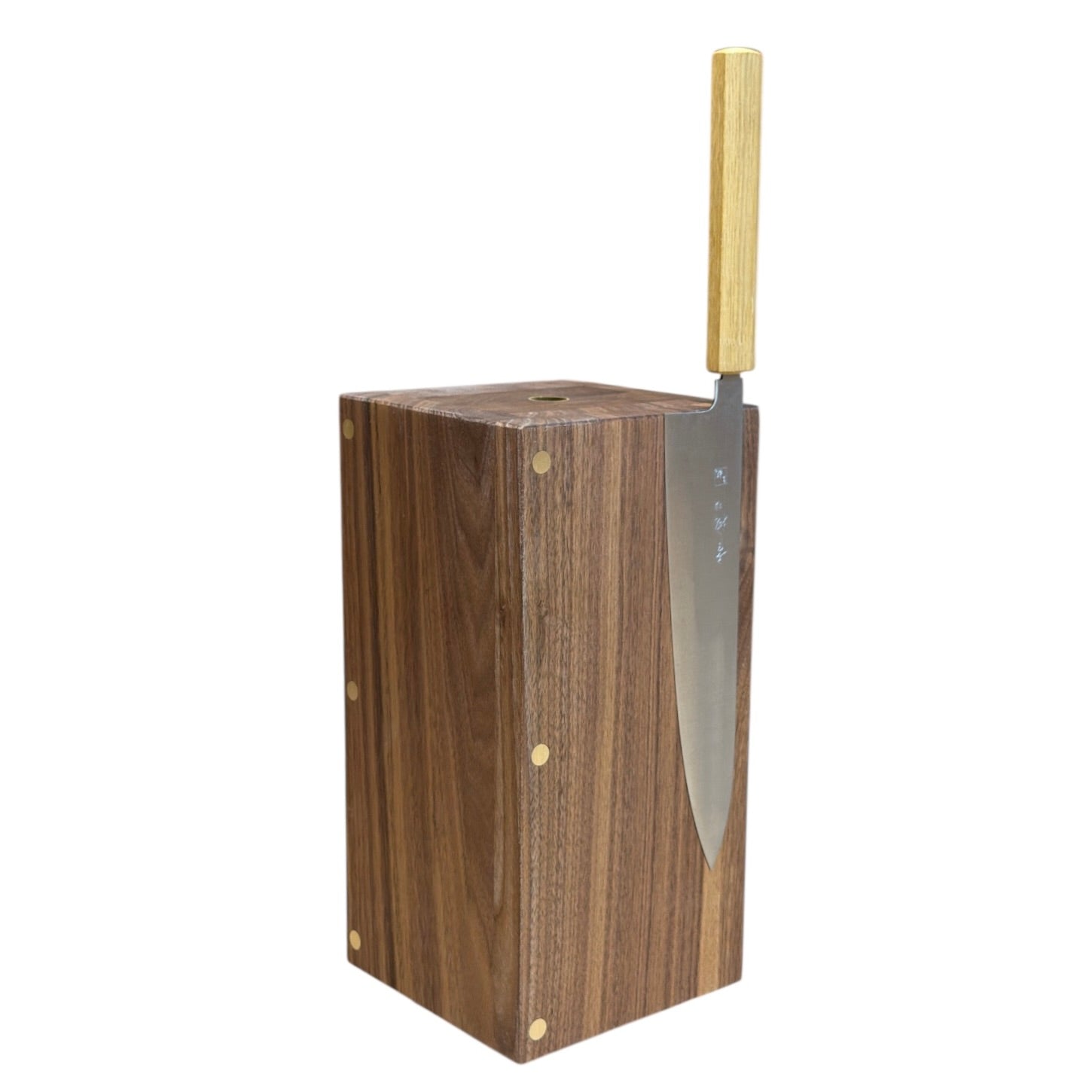 Rune - Jakobsen Design Tower - 12x12x25 cm eller 15x15x30 cm kvadratisk magnetisk knivblok med metalrør og metaldetaljer. 8 eller 12 knive For eight 12x12cm Knivblokke_3