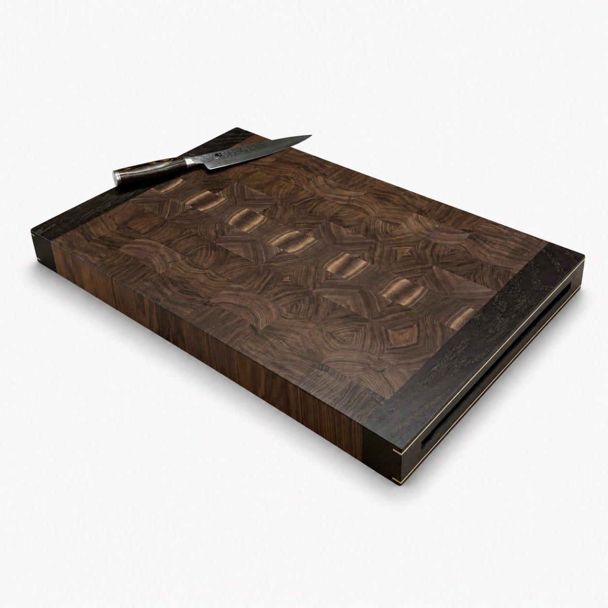 Rune-Jakobsen Woodworks, Chefs Board – 5 cm endetræsskærebræt med håndgreb og messingdetaljer i flere størrelser og træsorter_4