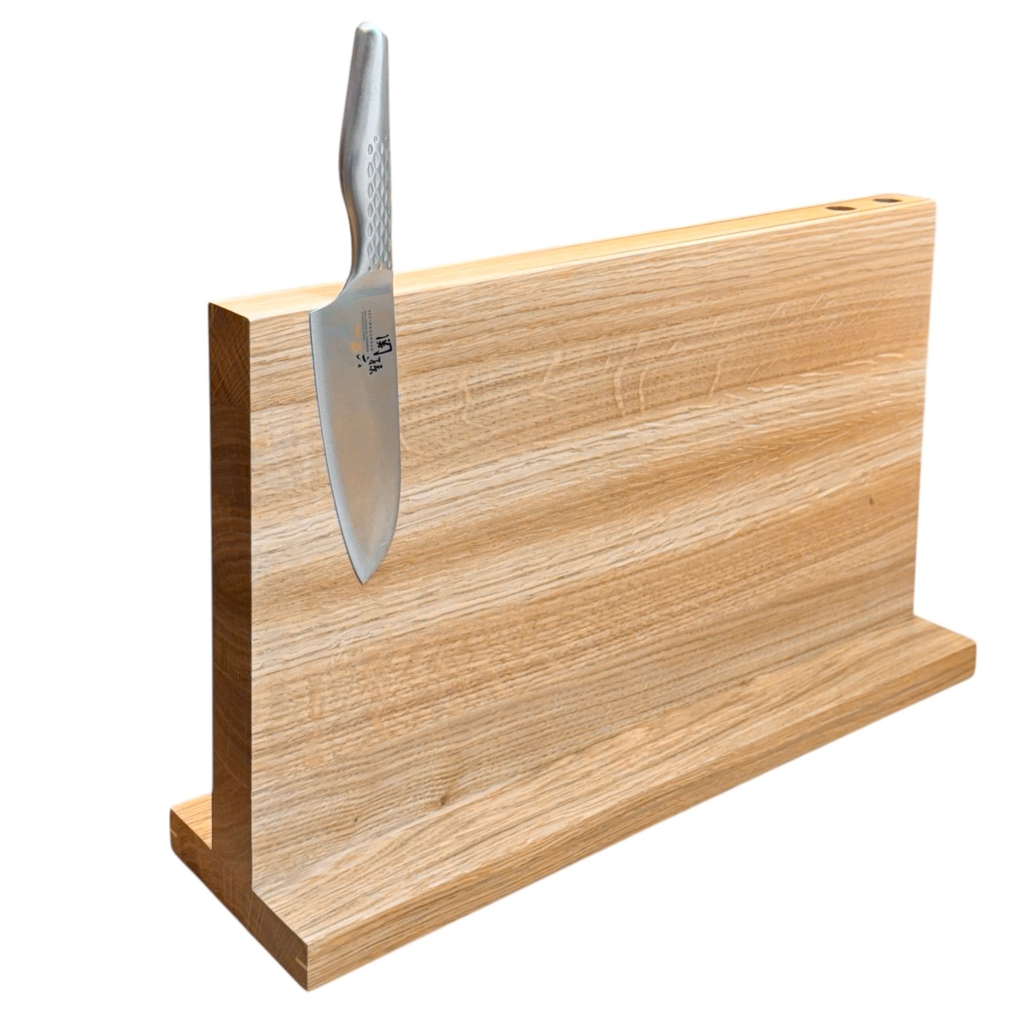 Rune - Jakobsen Woodworks 'The Beast' stor magnetisk knivblok med messingrør og messingdetaljer 30x30x4 cm_7