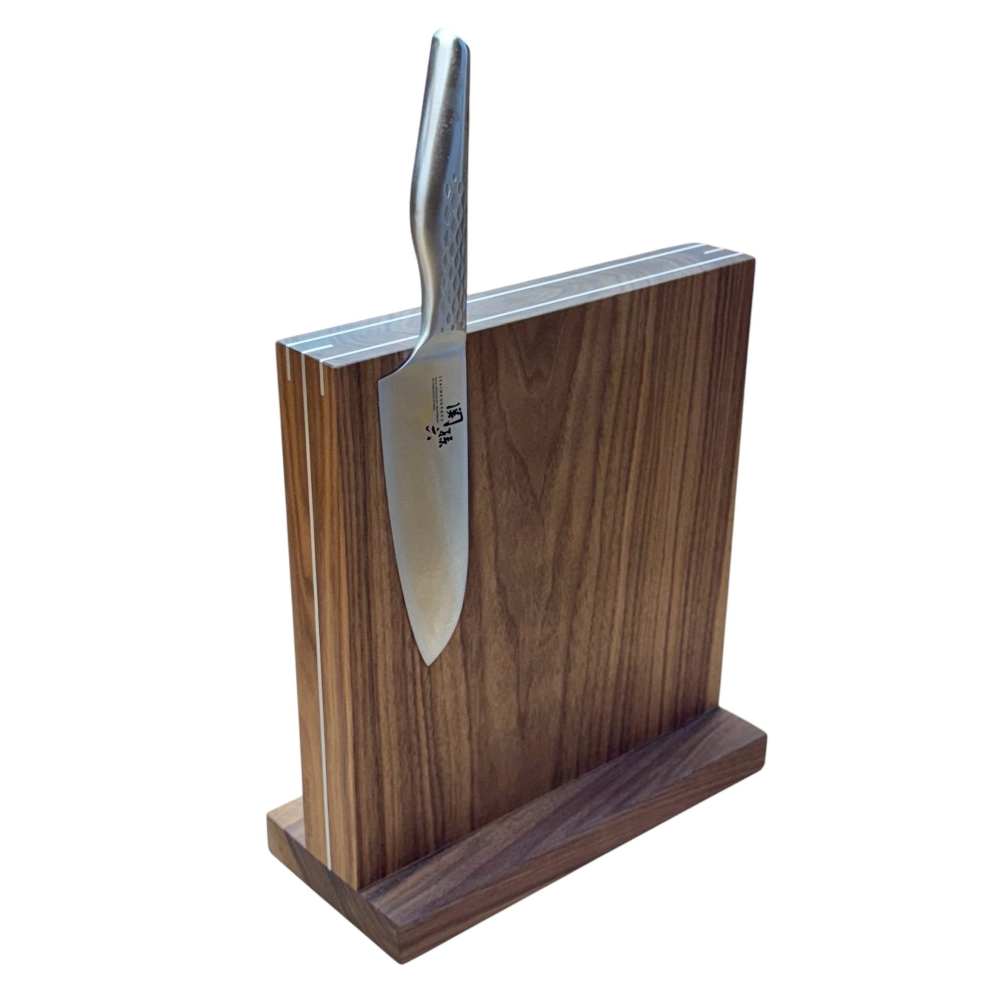 Rune - Jakobsen Woodworks 'The Monolith' magnetisk knivblok med messingdetaljer 30x30x4 cm_12