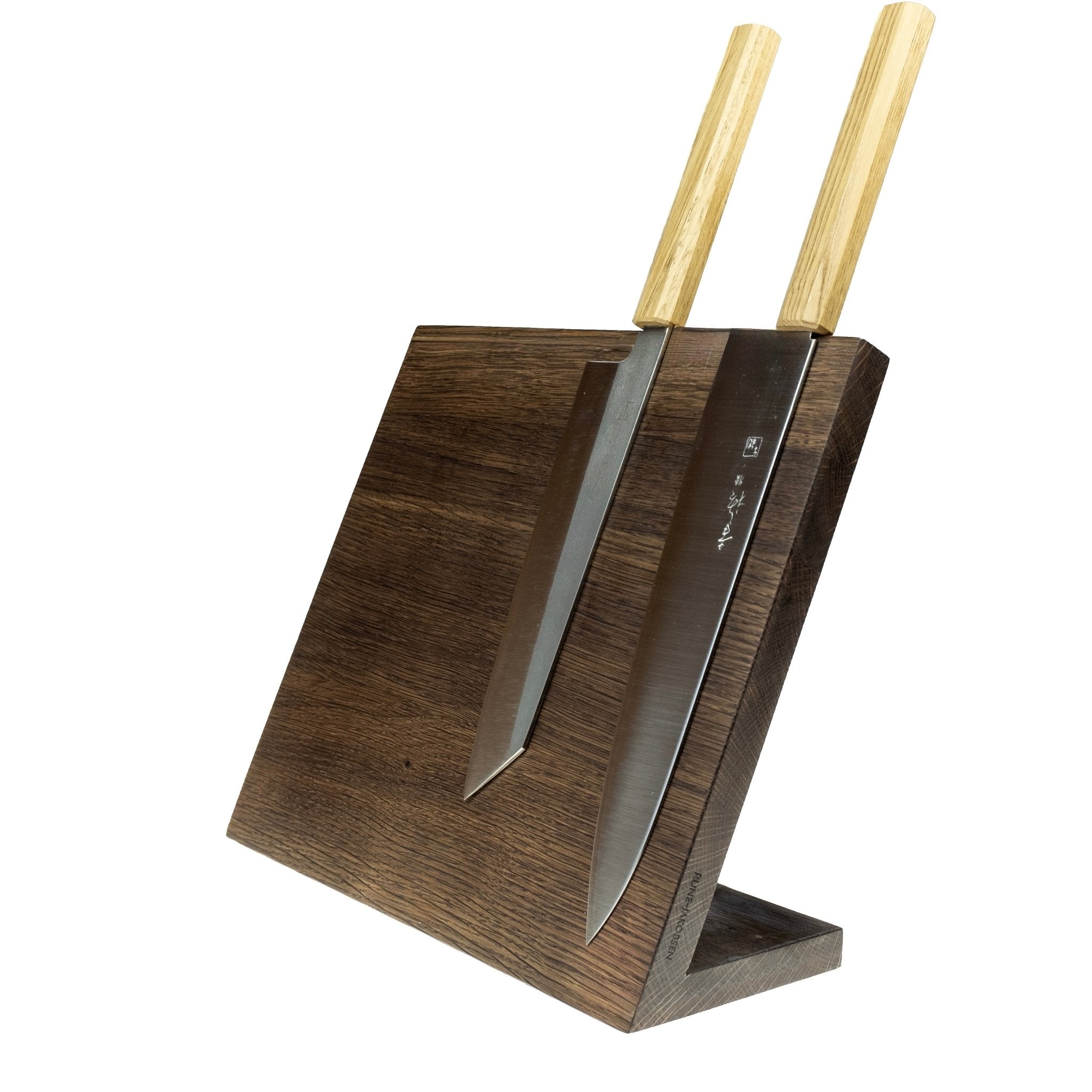 Rune - Jakobsen Woodworks 'Windswept' klassisk vinklet knivblok 30x30x2cm / enkeltsidet magnetisk_4