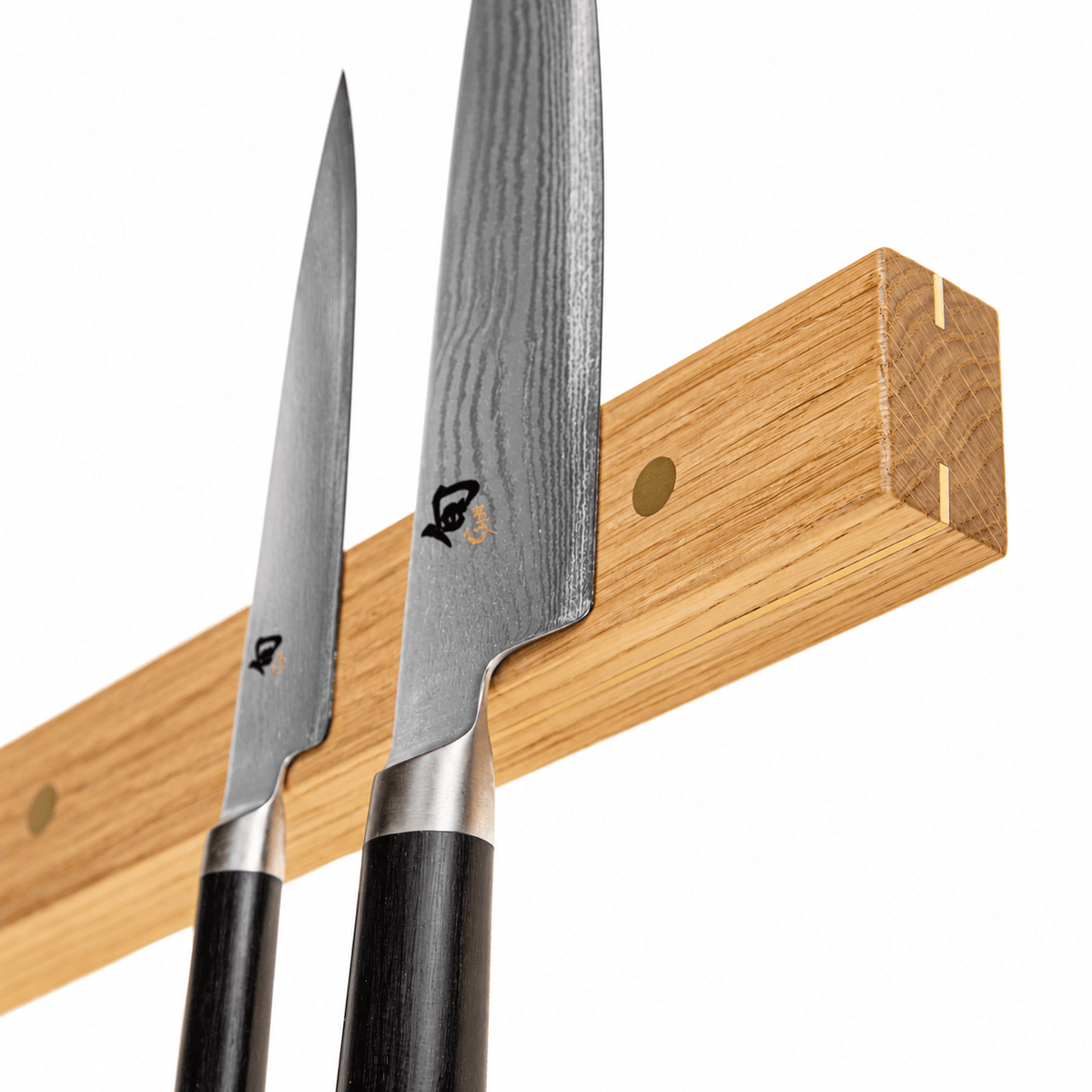 Porte-couteau aimanté, étroit et plat, avec rails et œillets en métal, 30–80 cm – Slim and Flat Classic – plusieurs variantes