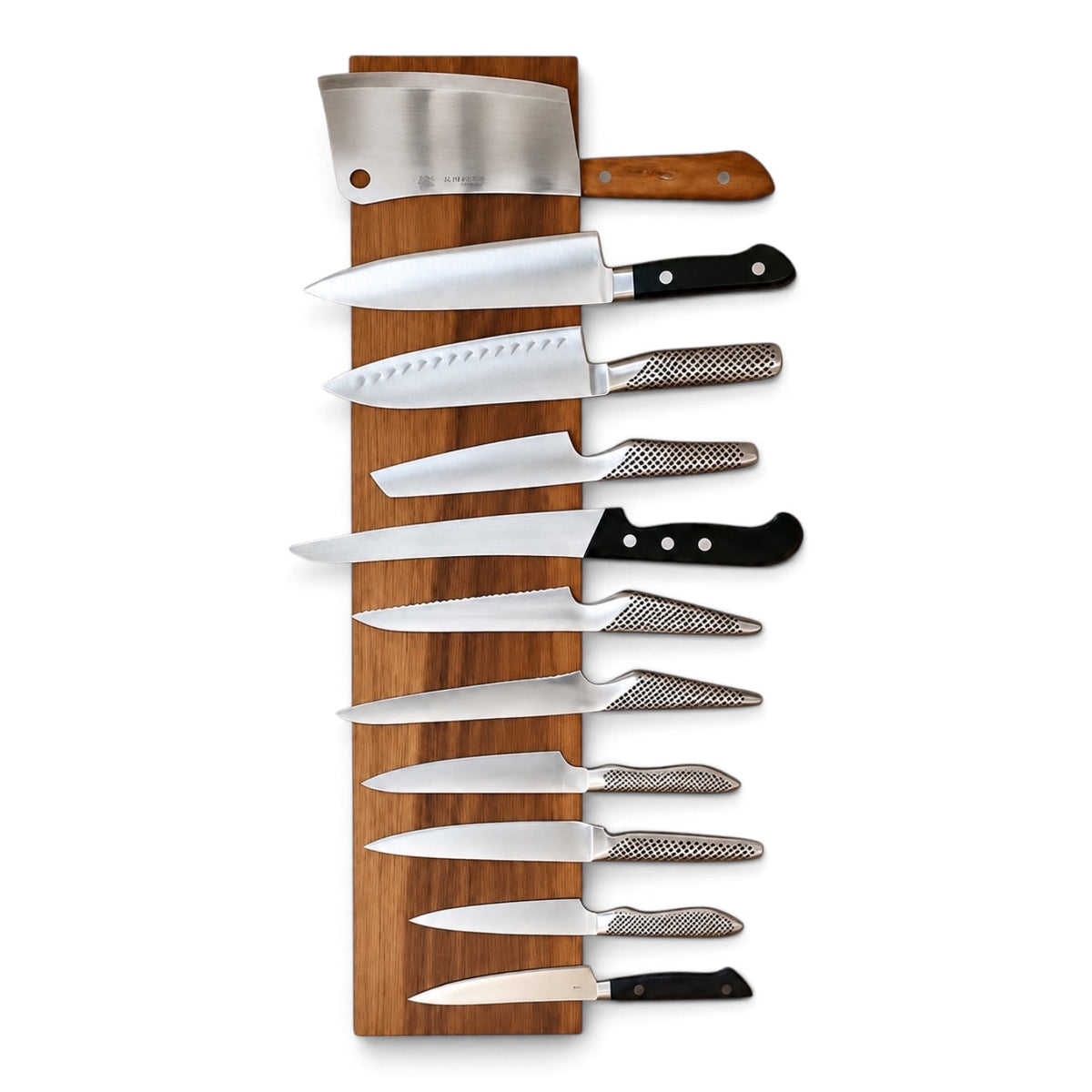 Wideboard Vertical – bred knivmagnet til lodret montering, valnød, fra Rune-Jakobsen Woodworks