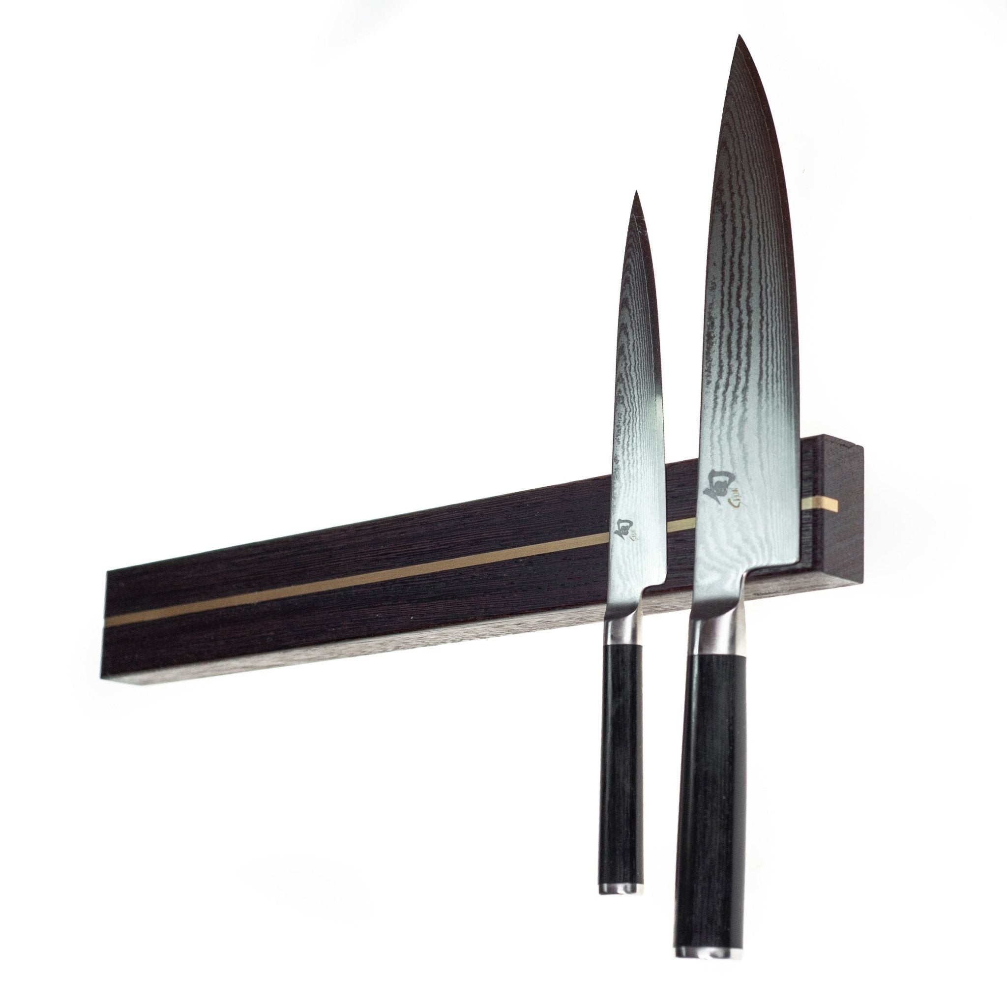 Rune - Jakobsen Woodworks 'Split' knivmagnet med messingdetaljer - længder fra 30 - 80 cm Røget egetræ_3