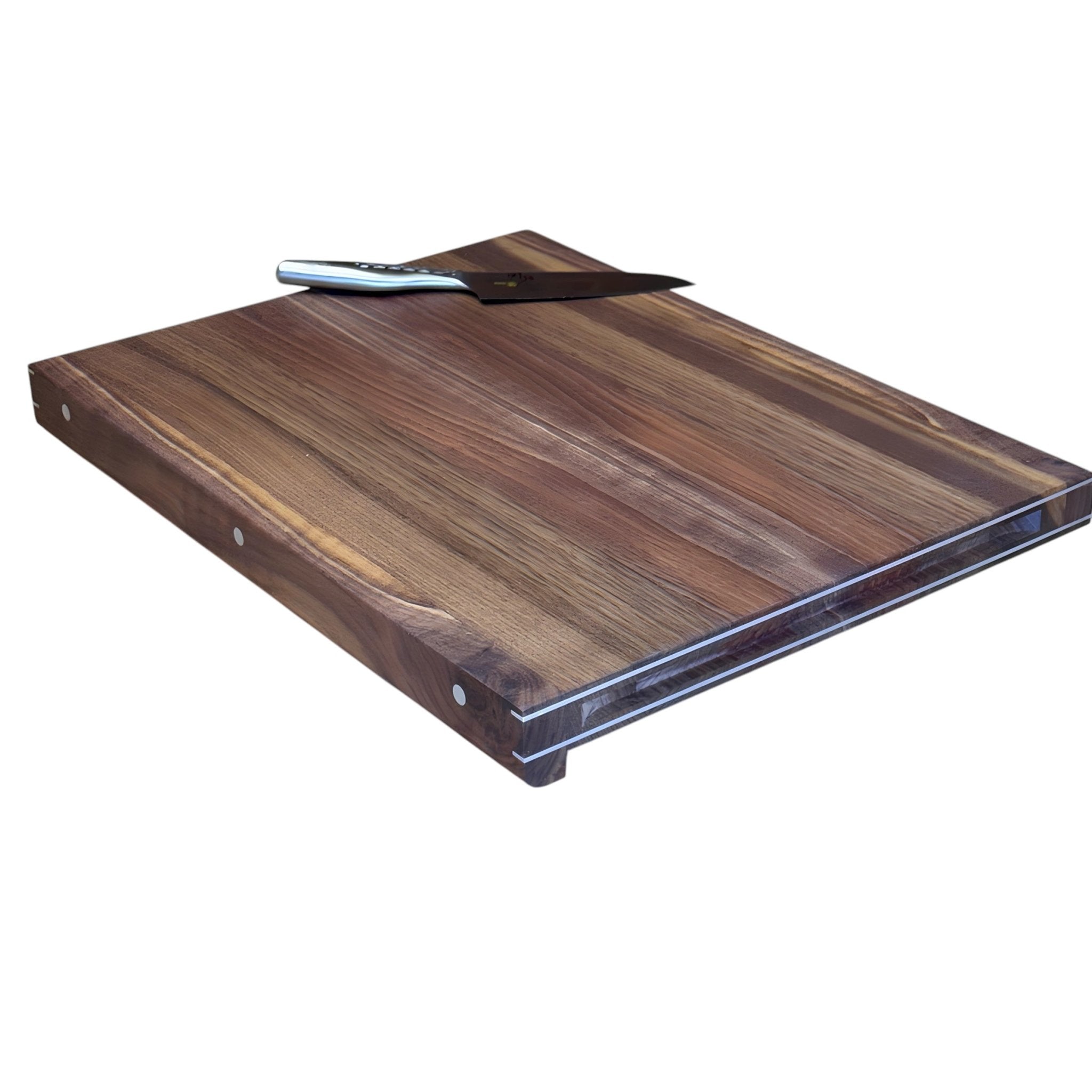 Køb 'Forefront' skærebræt med træforkant og detaljer i aluminium 50x40x3 cm_12 fra Rune - Jakobsen Woodworks hos os