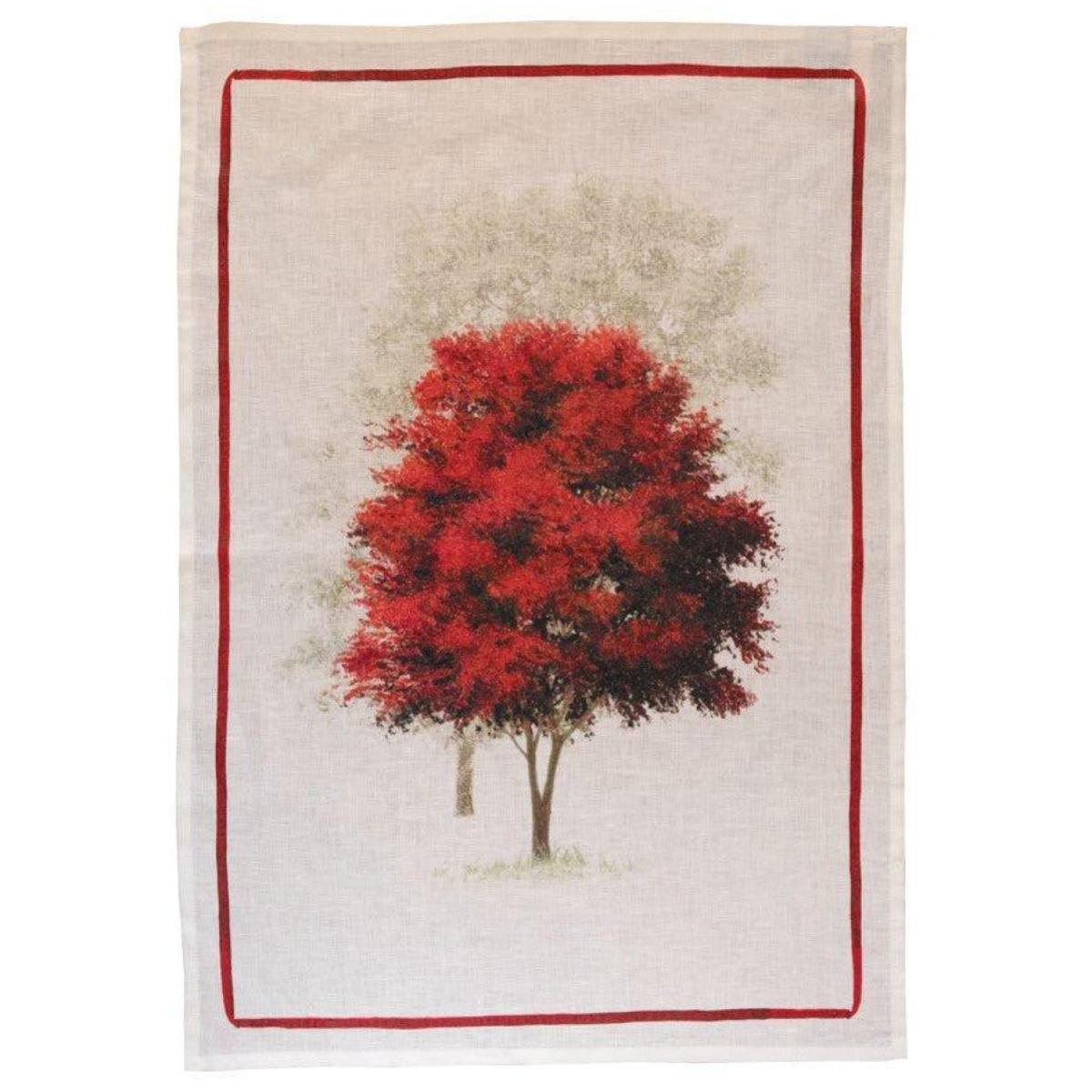 Tessitura Toscana Telerie 'Greeson red' hørviskestykke _1
