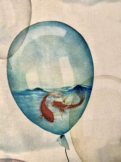 Tessitura Toscana Telerie 'Balloons water' hørviskestykke _2