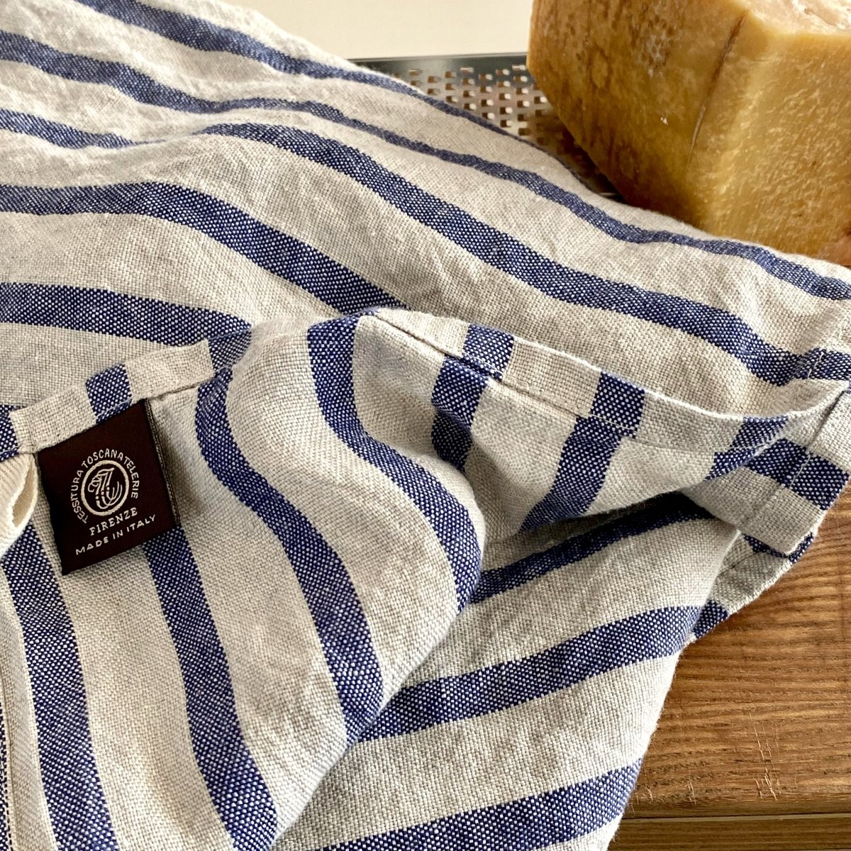 Tessitura Toscana Telerie 'Buttero Blu' hørviskestykke _4