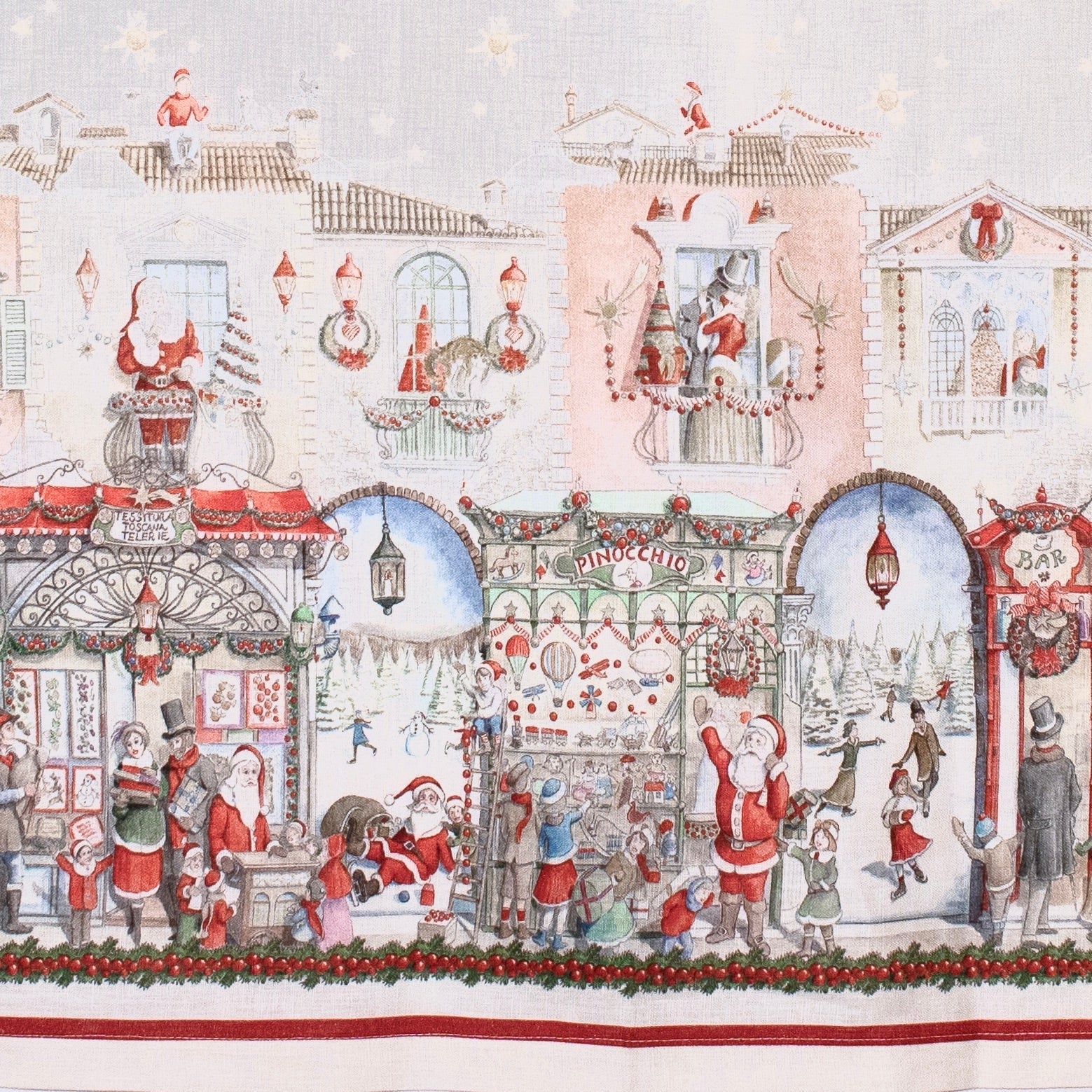 Tessitura Toscana Telerie 'Christmas Shopping' juledug i hør 170x270_4