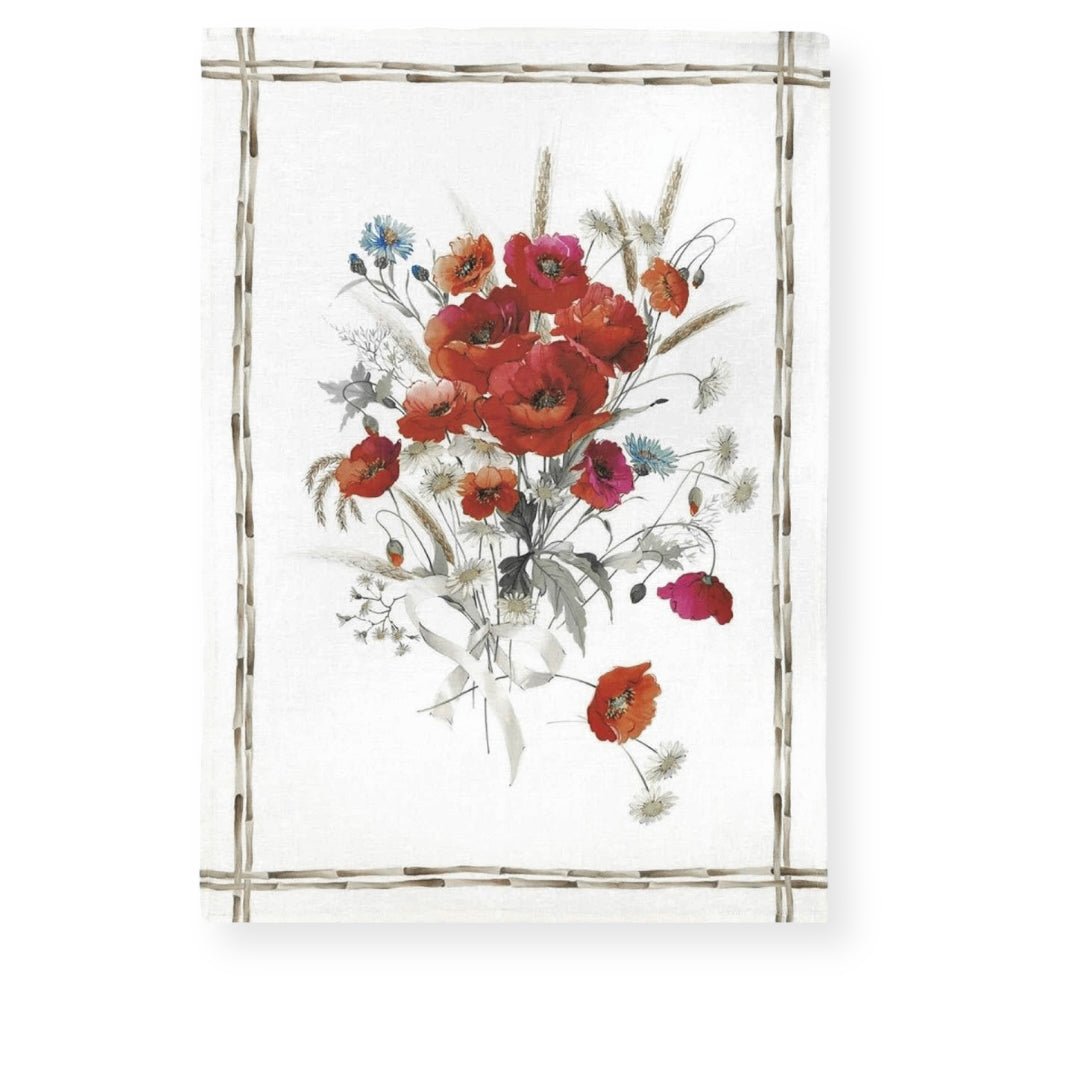 Tessitura Toscana Telerie 'Coquelicot rosso' hør viskestykke _1