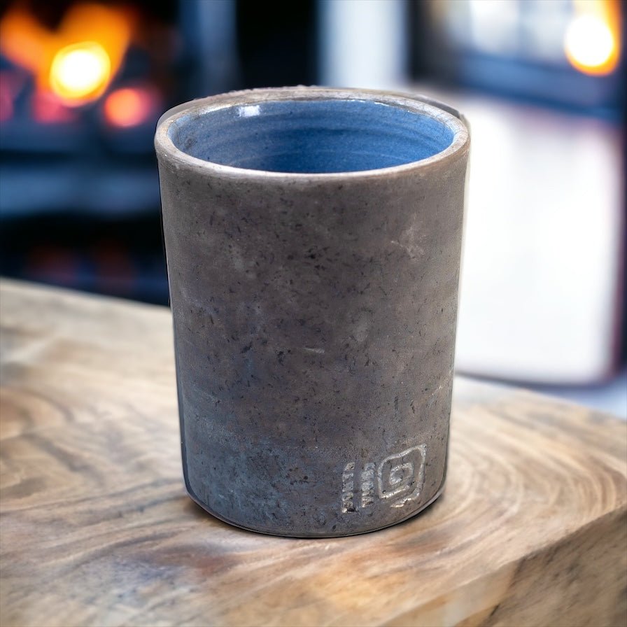 Dorte Visby 'Cylinder', raku, 10 cm, fås i flere farver Blå_3