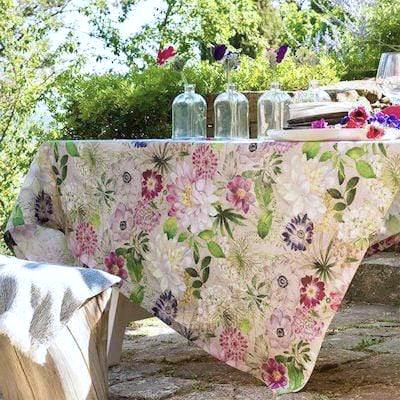 Tessitura Toscana Telerie 'La vie en rose' hørdug Ø170_5