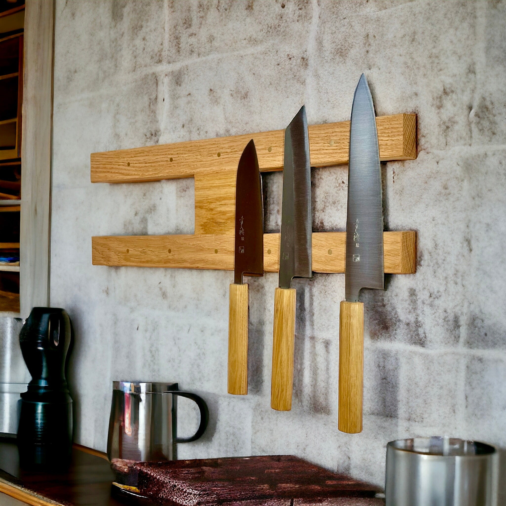 Rune - Jakobsen Woodworks 'H' dobbelt knivskinne i længder fra 40 - 70 cm 4 knive_2