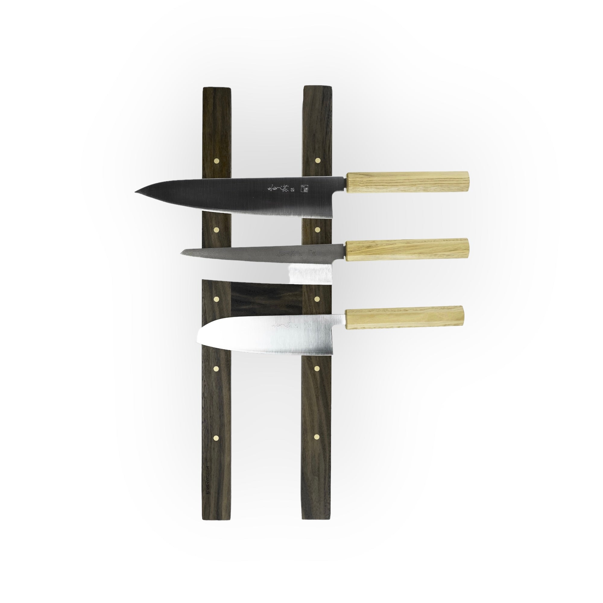 Rune - Jakobsen Design H - dobbelt knivskinne i længder fra 40 - 70 cm. Med metaldetaljer 4 knive Knivskinner_8