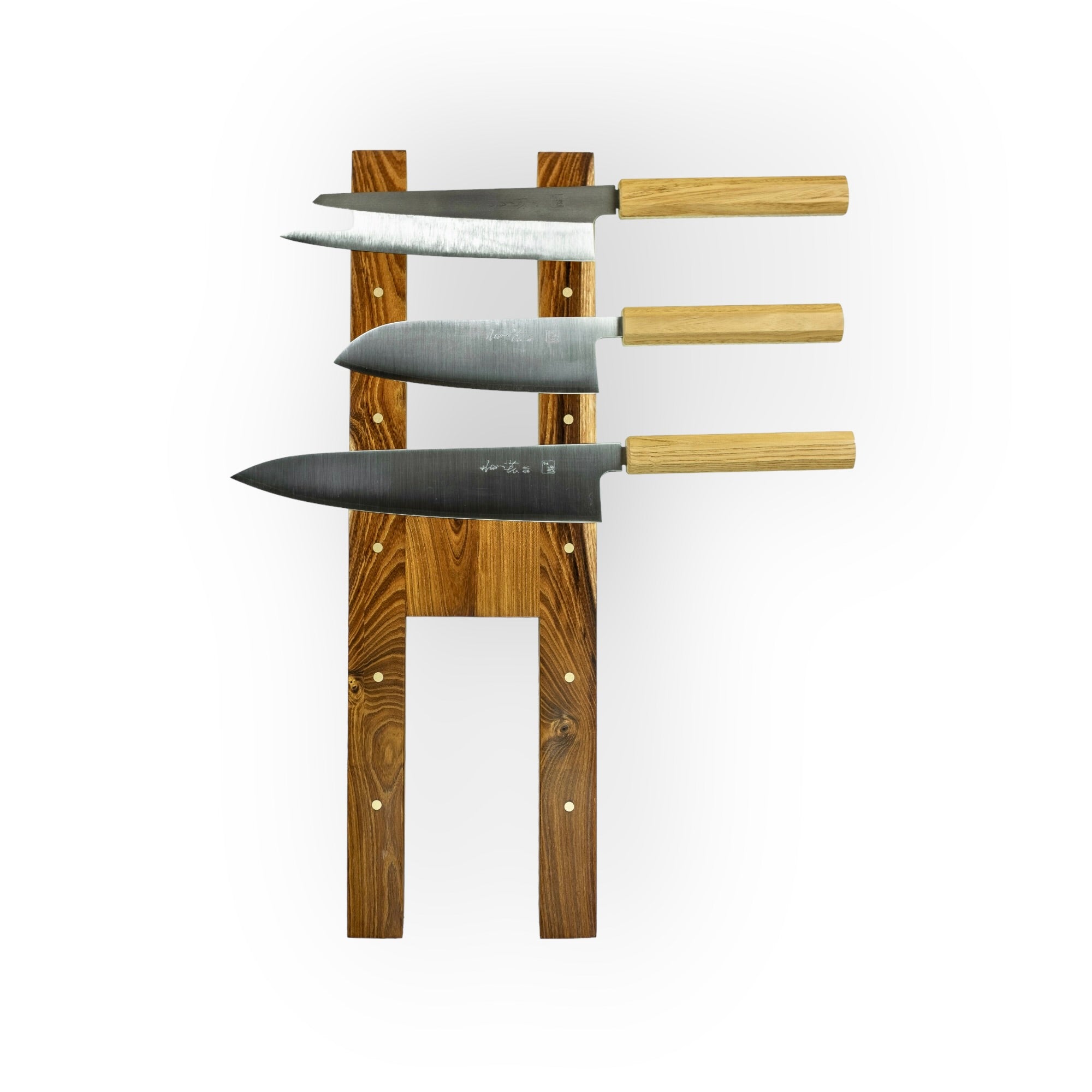 Rune - Jakobsen Design H - dobbelt knivskinne i længder fra 40 - 70 cm. Med metaldetaljer 4 knive Knivskinner_6