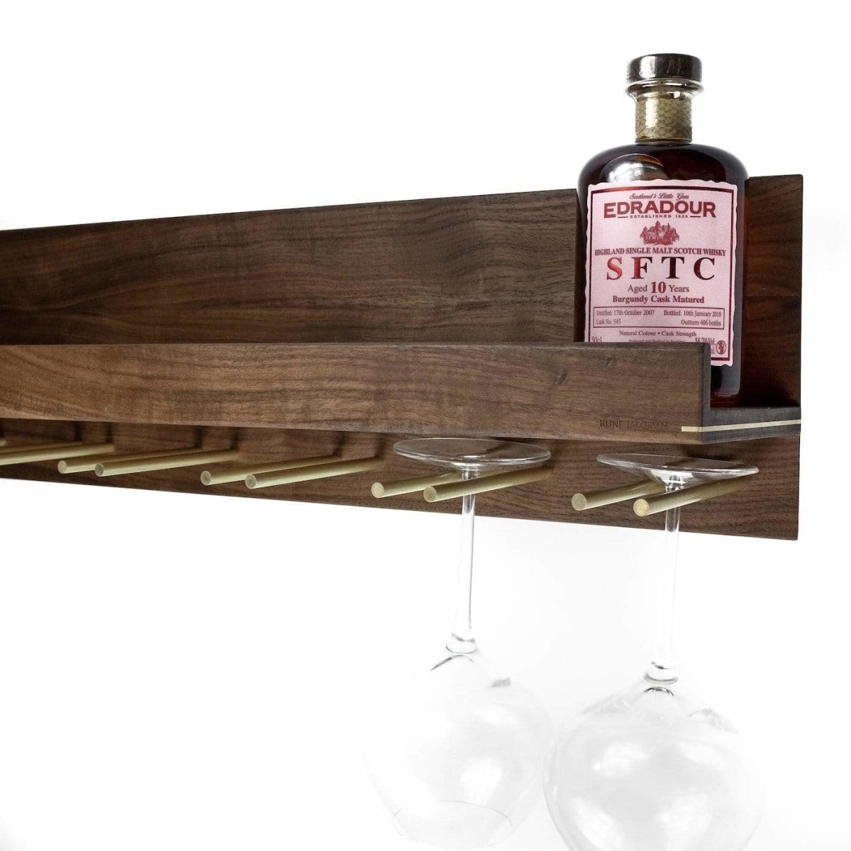 Rune - Jakobsen Woodworks 'Hack 4Wine' hylde med glasophæng 40 cm_3