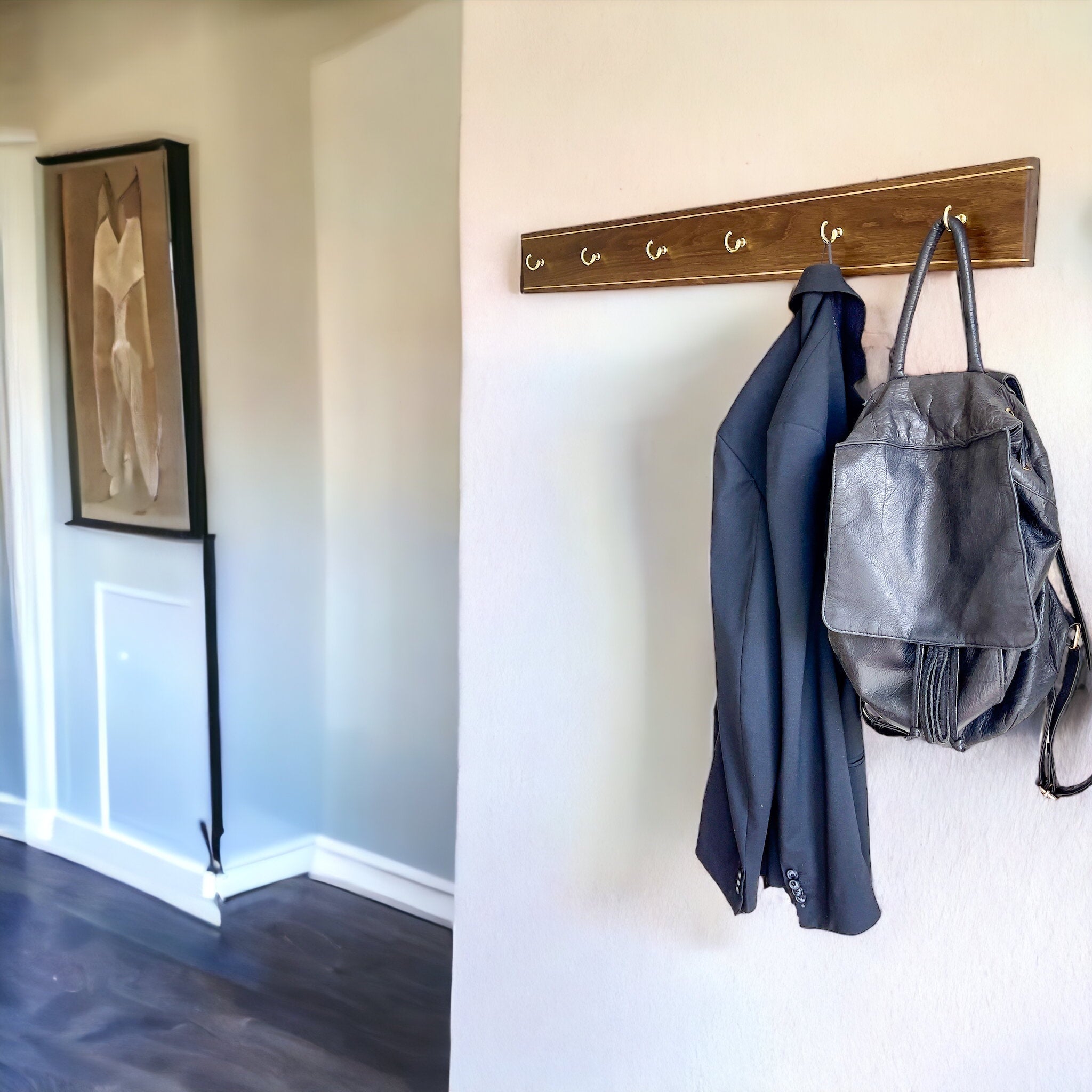 Rune - Jakobsen Woodworks 'Wide Hook Buddy' bred knage med messingkroge 60 cm / 4 kroge_1