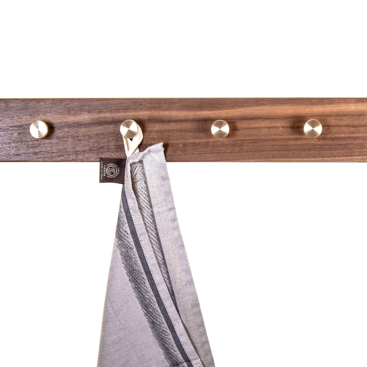 Rune - Jakobsen Woodworks 'Towel Buddy' smal knage med messingknopper 20 cm - 2 knopper_3