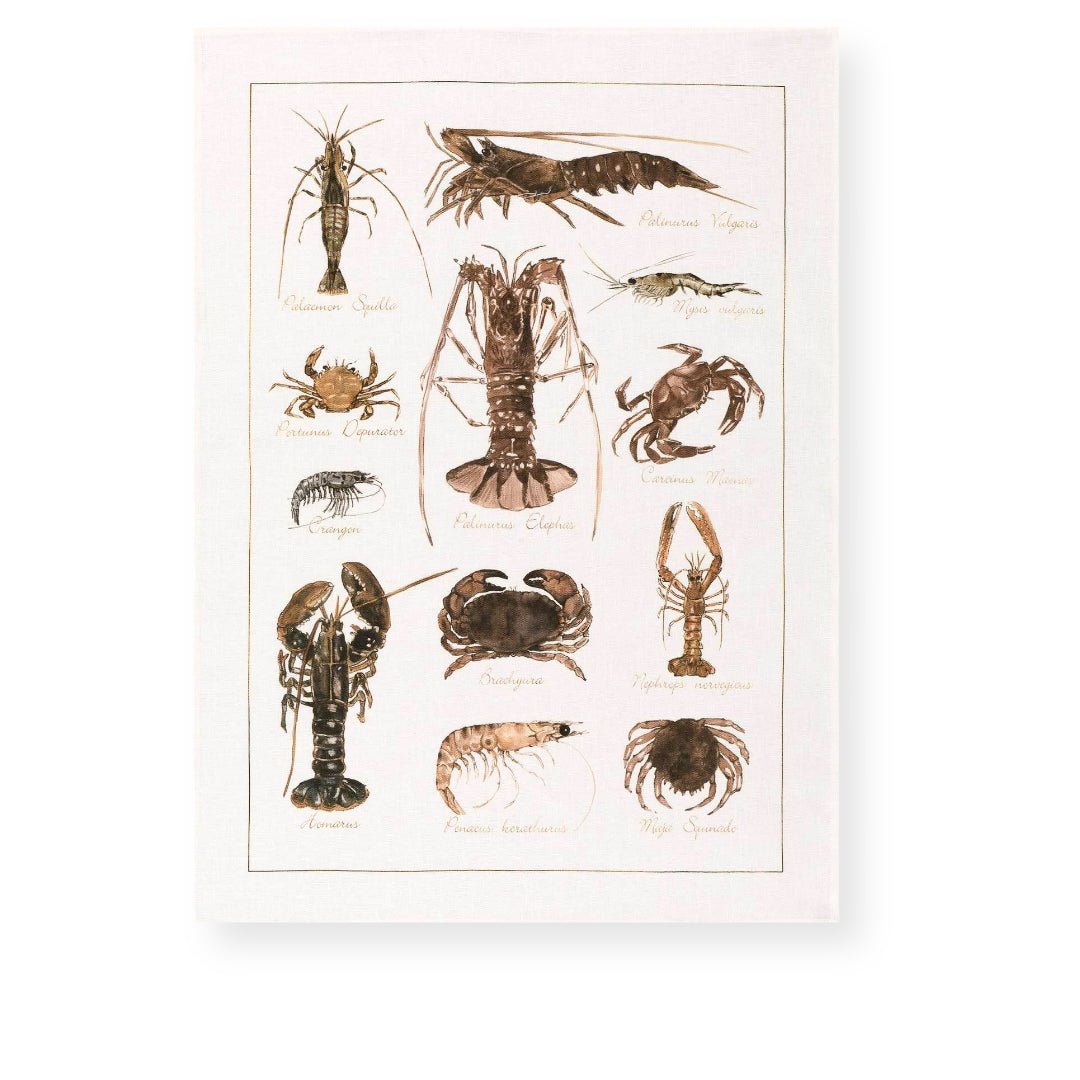 Tessitura Toscana Telerie 'La mer Crostacei' hørviskestykke _1
