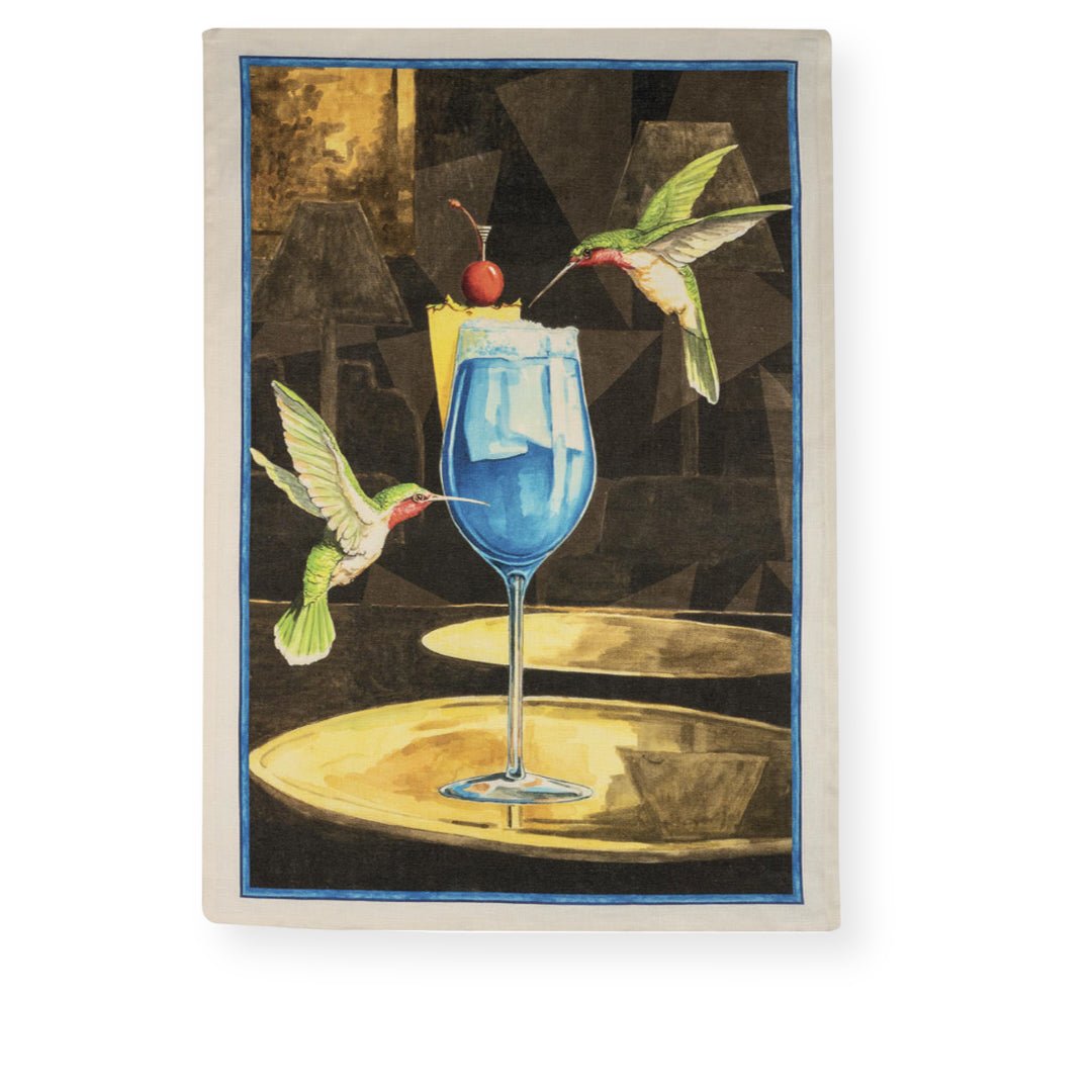 Tessitura Toscana Telerie 'Mojito colibri' hørviskestykke _1