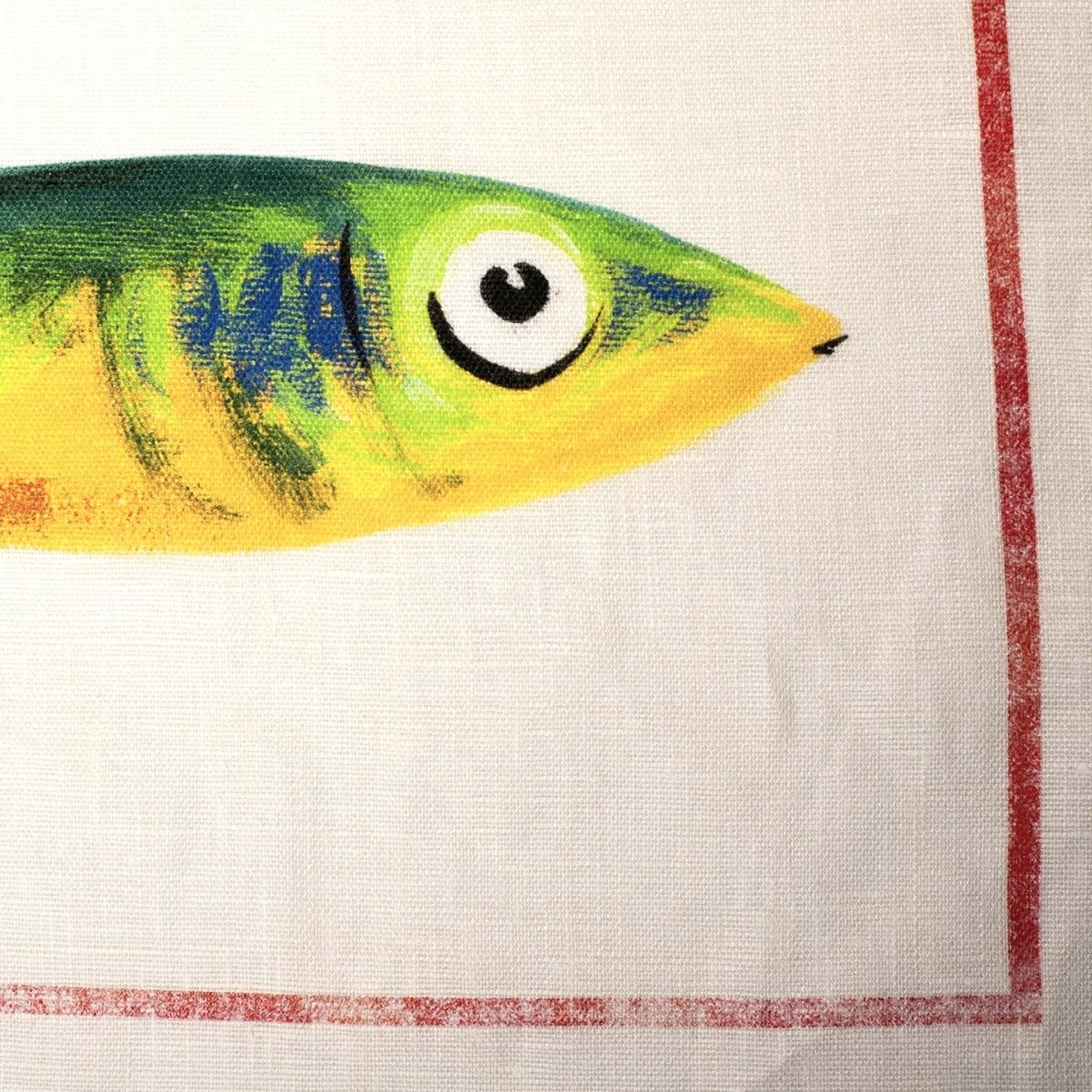 Tessitura Toscana Telerie 'Poisson bleu cinq' hørviskestykke _3