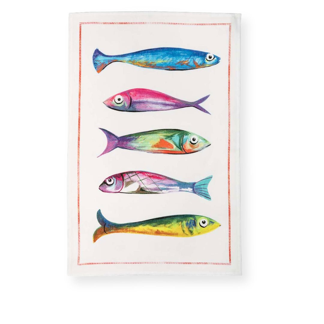 Tessitura Toscana Telerie 'Poisson bleu cinq' hørviskestykke _1