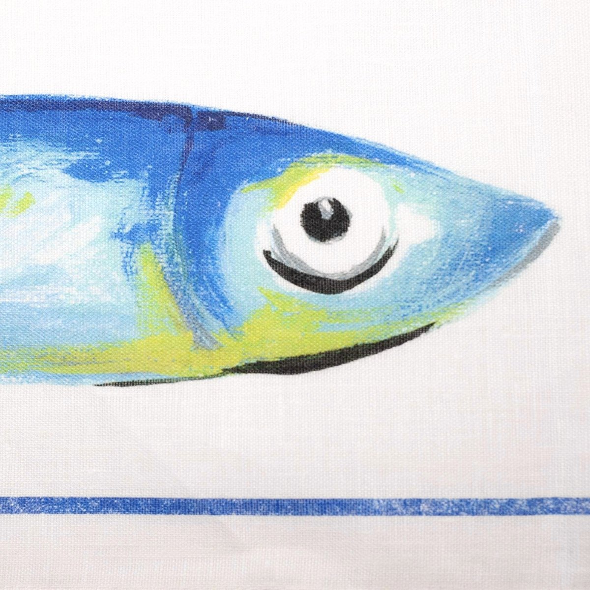 Tessitura Toscana Telerie 'Poisson bleu trois' hørviskestykke _2