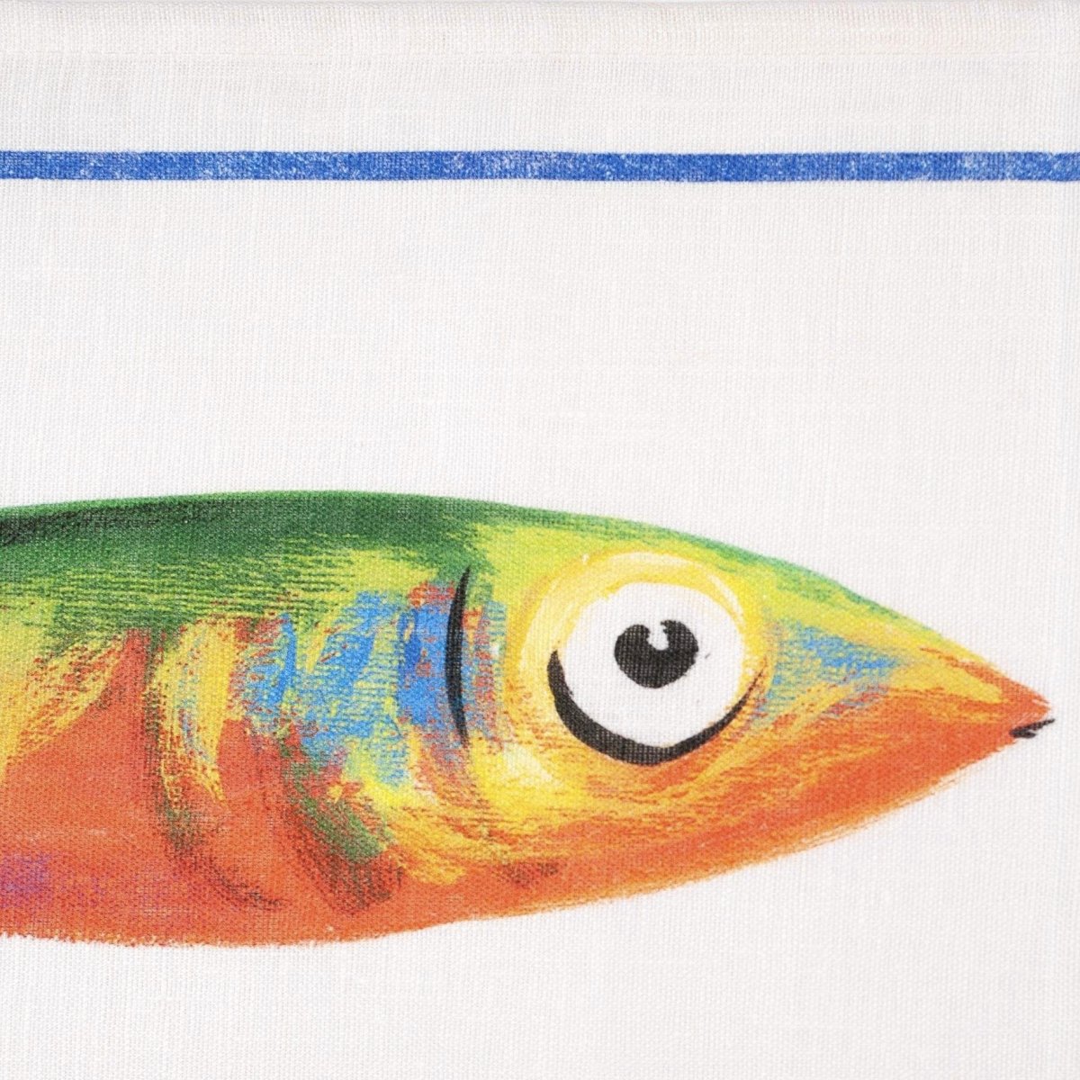 Tessitura Toscana Telerie 'Poisson bleu trois' hørviskestykke _4