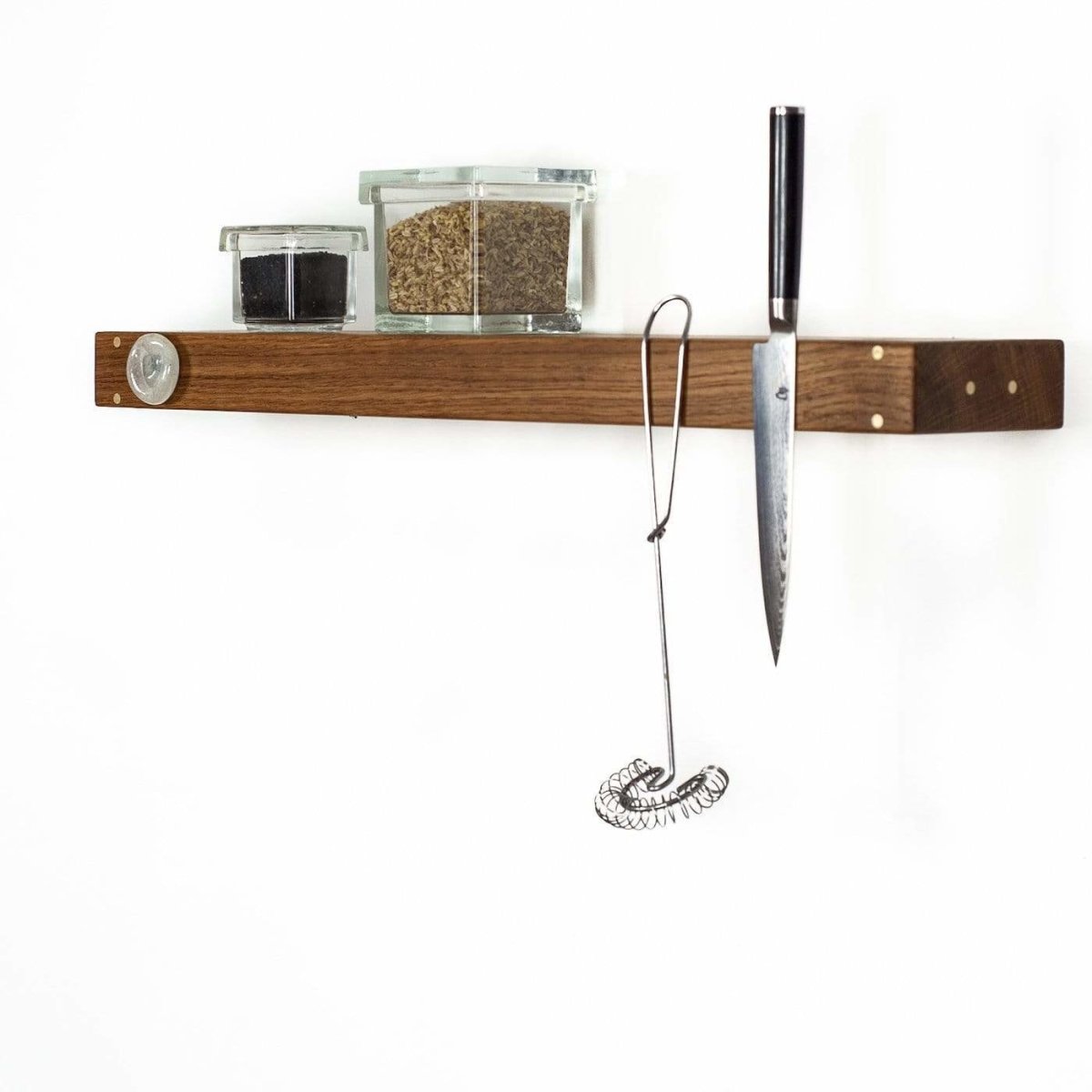 Rune - Jakobsen Woodworks 'Raw 4Knives' hylde med knivmagnet 40cm_2