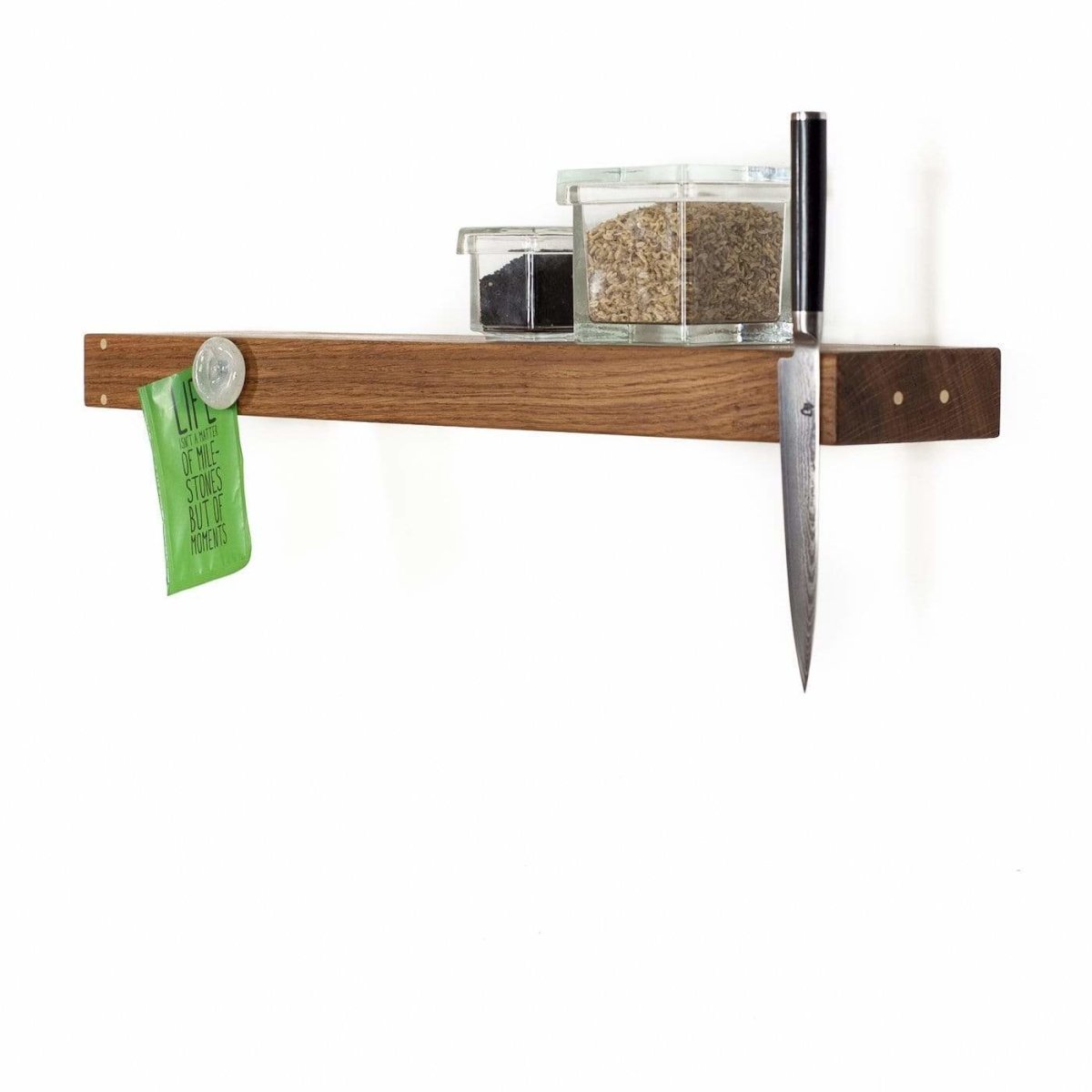 Rune - Jakobsen Woodworks 'Raw 4Knives' hylde med knivmagnet 40cm_3